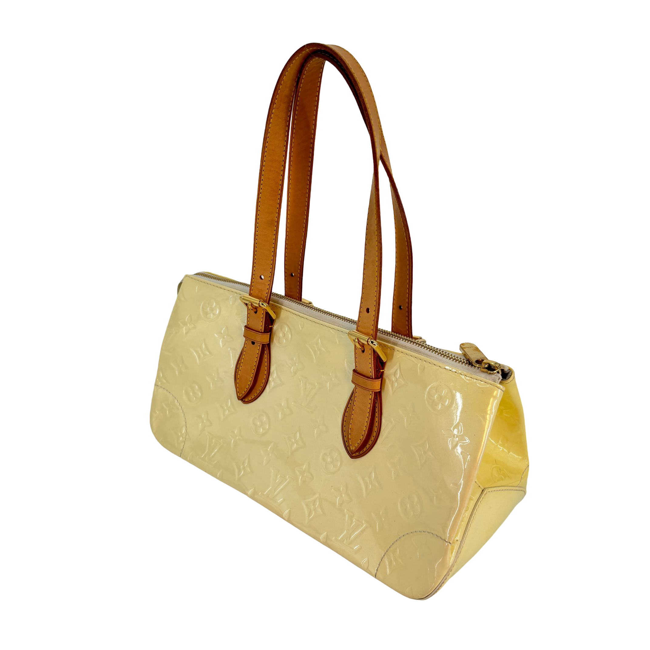 Louis Vuitton Rosewood Bag Beige Vernis Leather