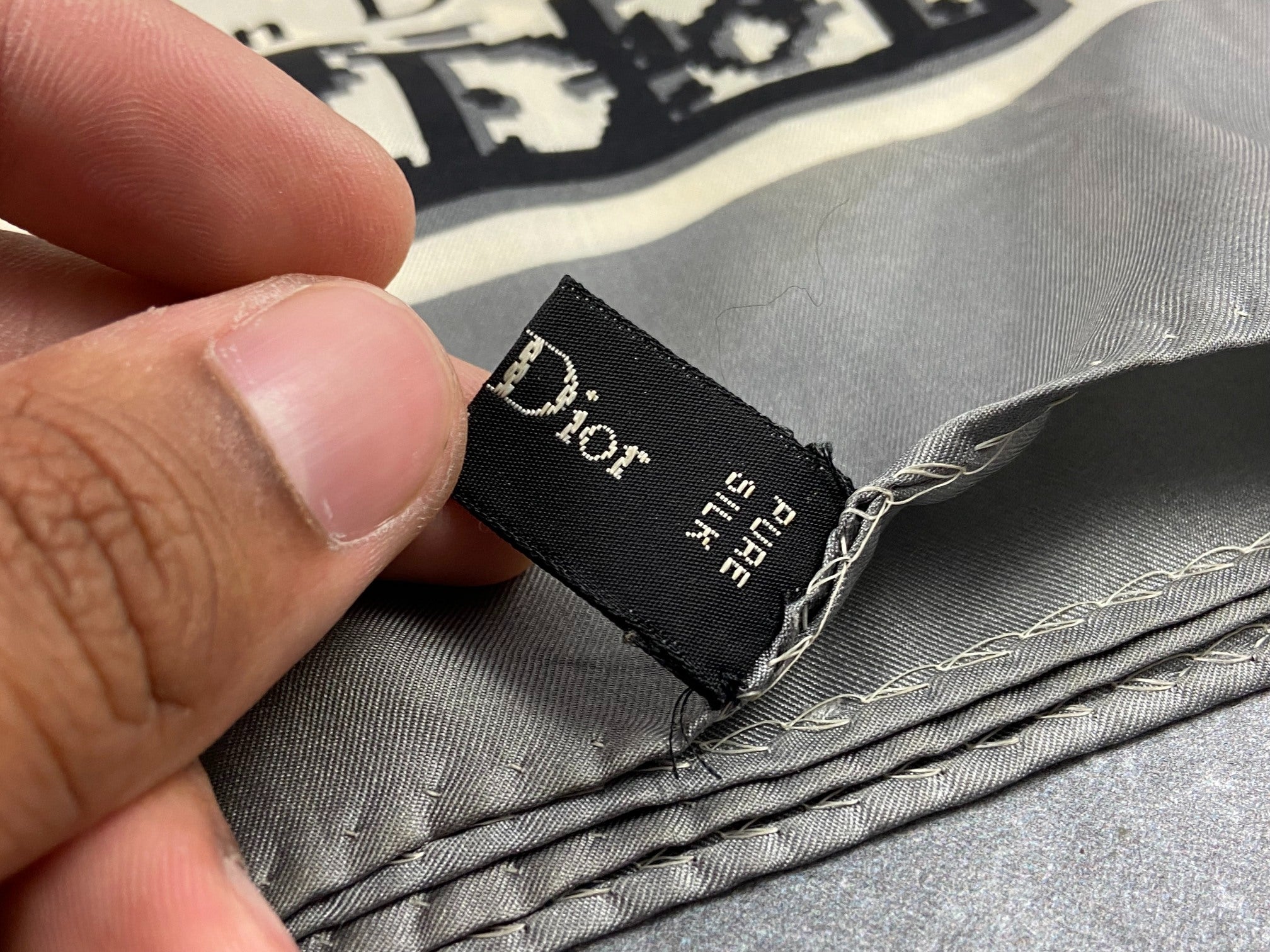 Christian Dior Silk Scarf Black Trotter Monogram