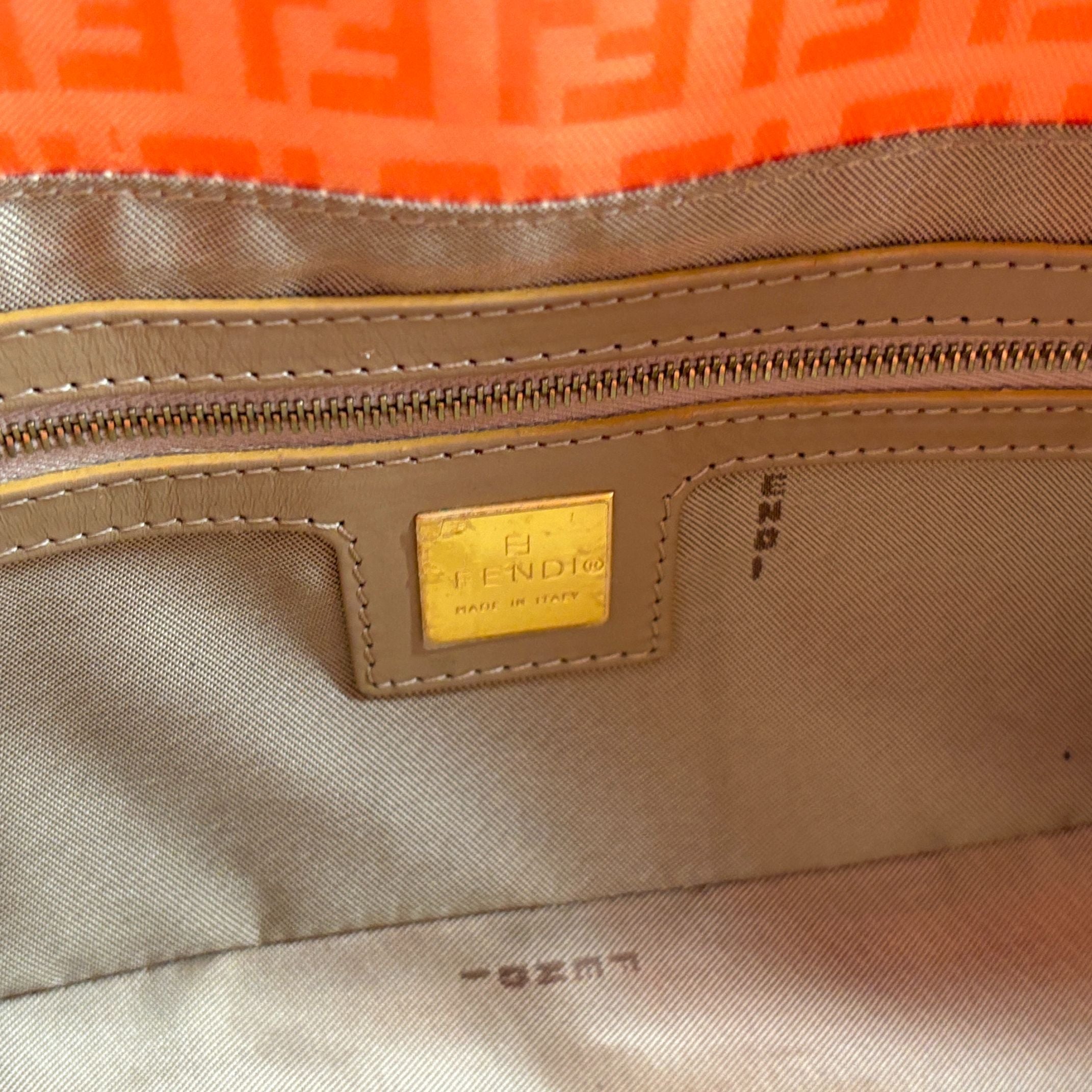 Fendi Mamma Baguette Bag Orange Zucchino Monogram