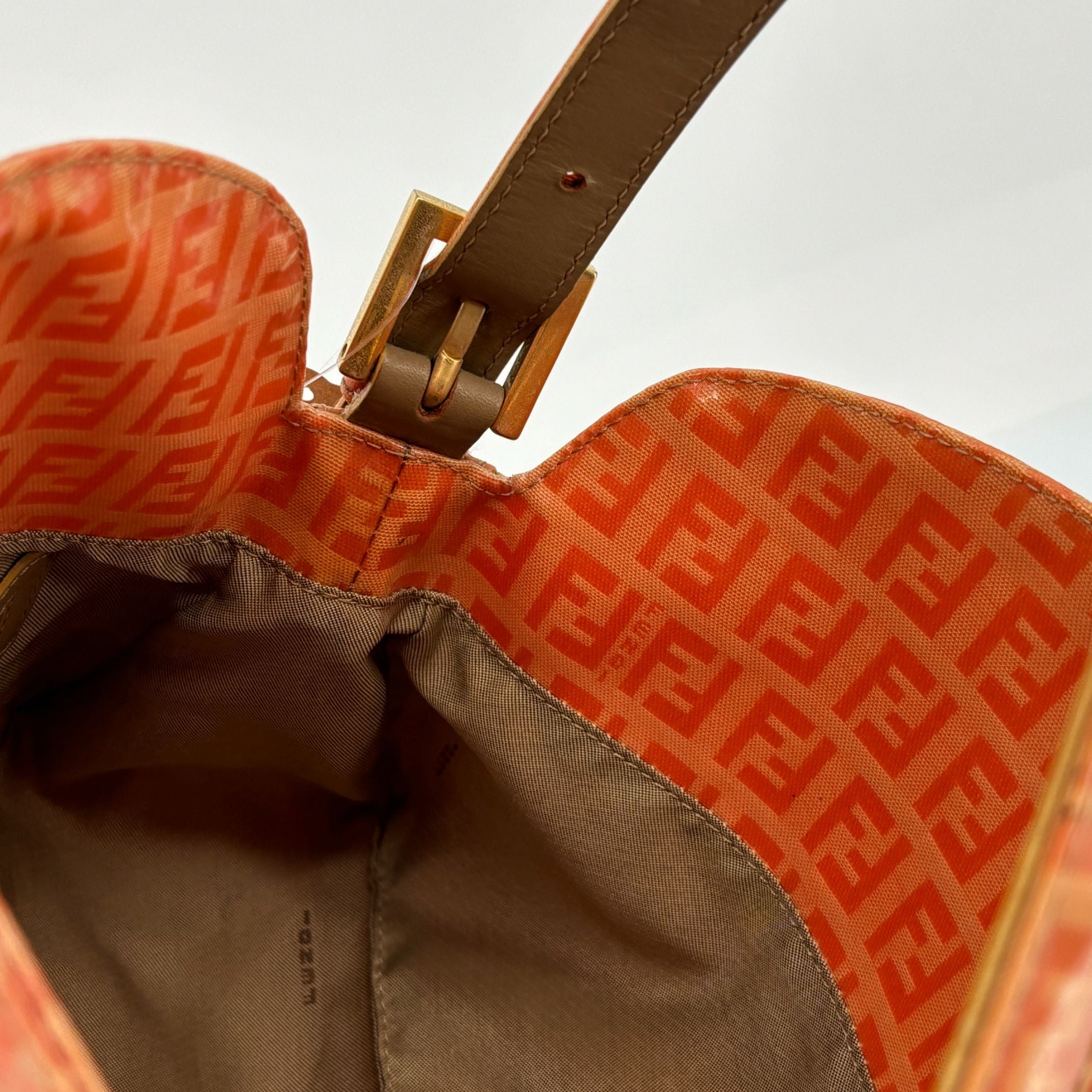 Fendi Mamma Baguette Bag Orange Zucchino Monogram