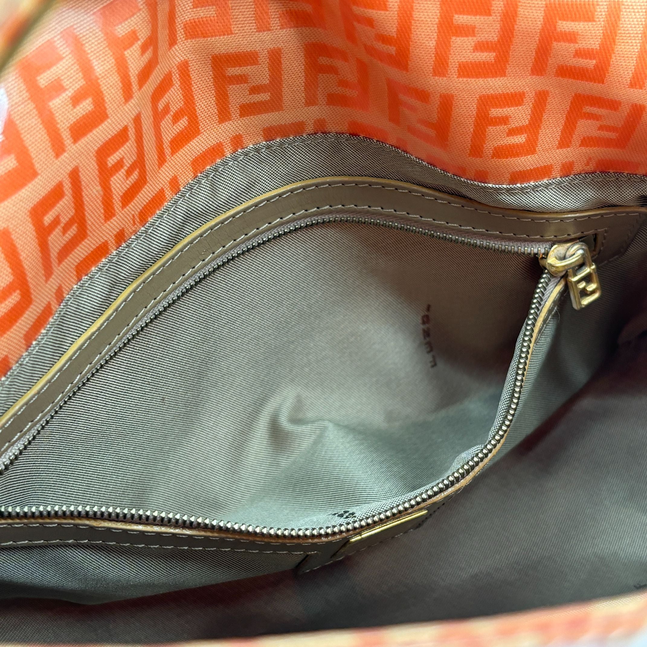 Fendi Mamma Baguette Bag Orange Zucchino Monogram