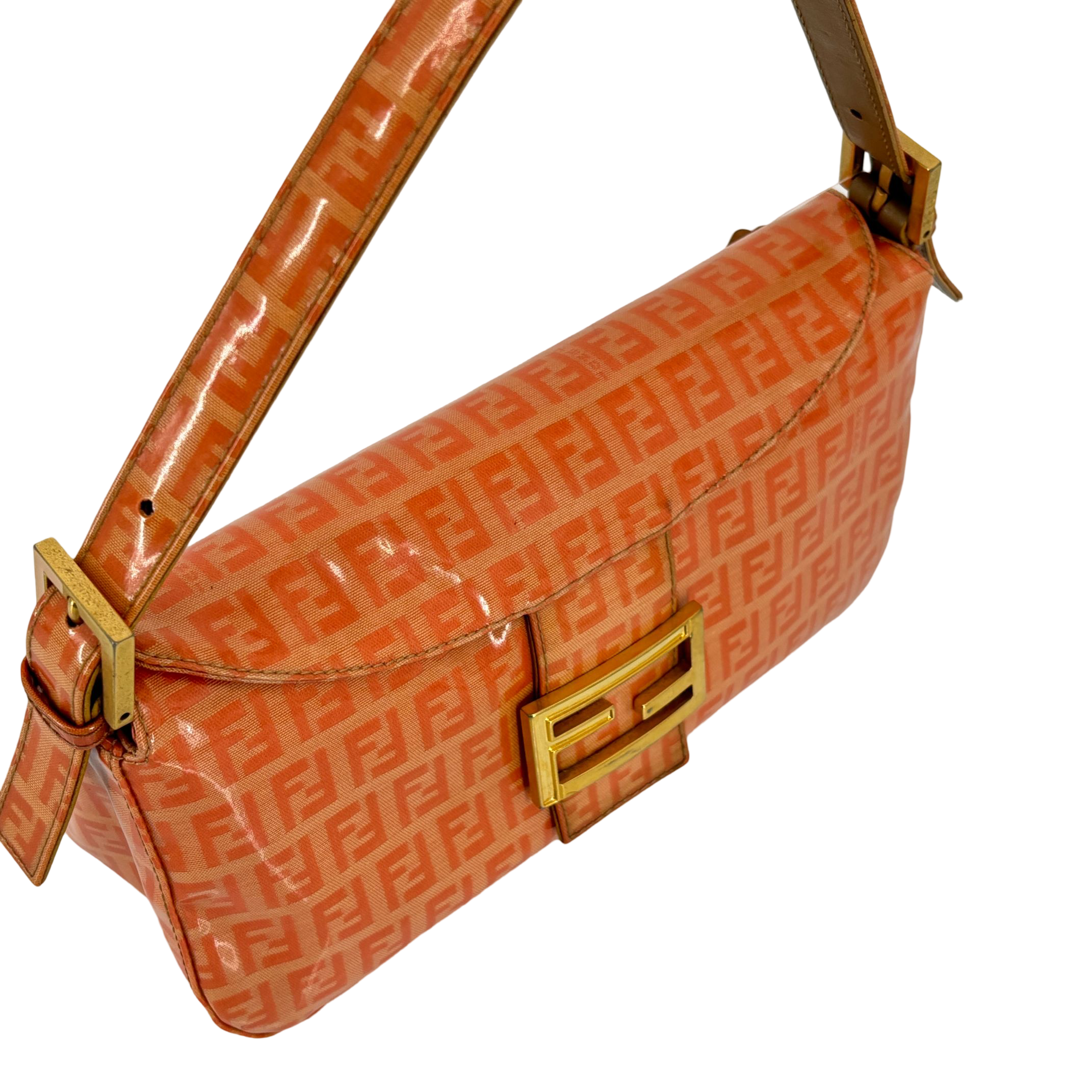 Fendi Mamma Baguette Bag Orange Zucchino Monogram