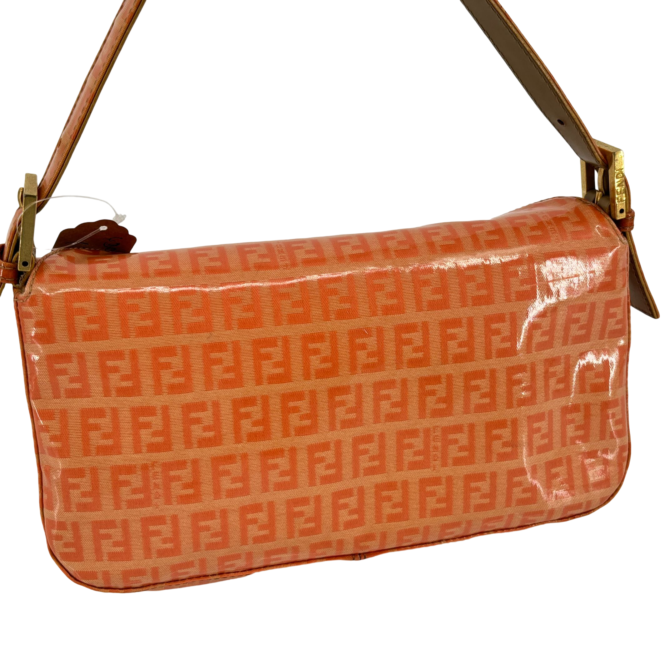 Fendi Mamma Baguette Bag Orange Zucchino Monogram