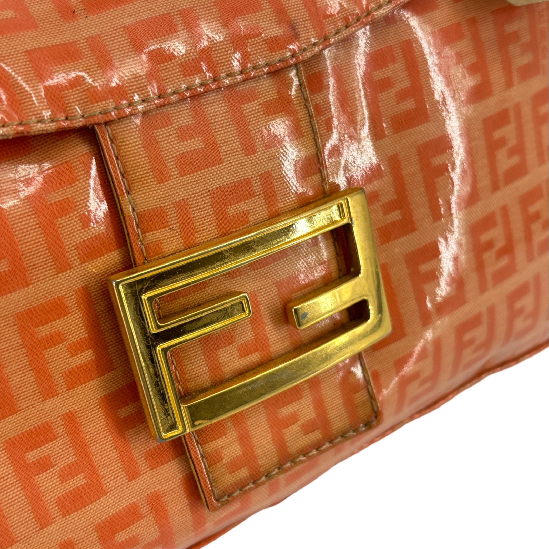 Fendi Mamma Baguette Bag Orange Zucchino Monogram