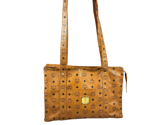 MCM Hand / Tote Bag Beige Visetos Cognac Monogram