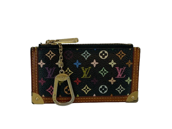 Louis Vuitton Pochette Cles Key Pouch Murakami Multicolor Black