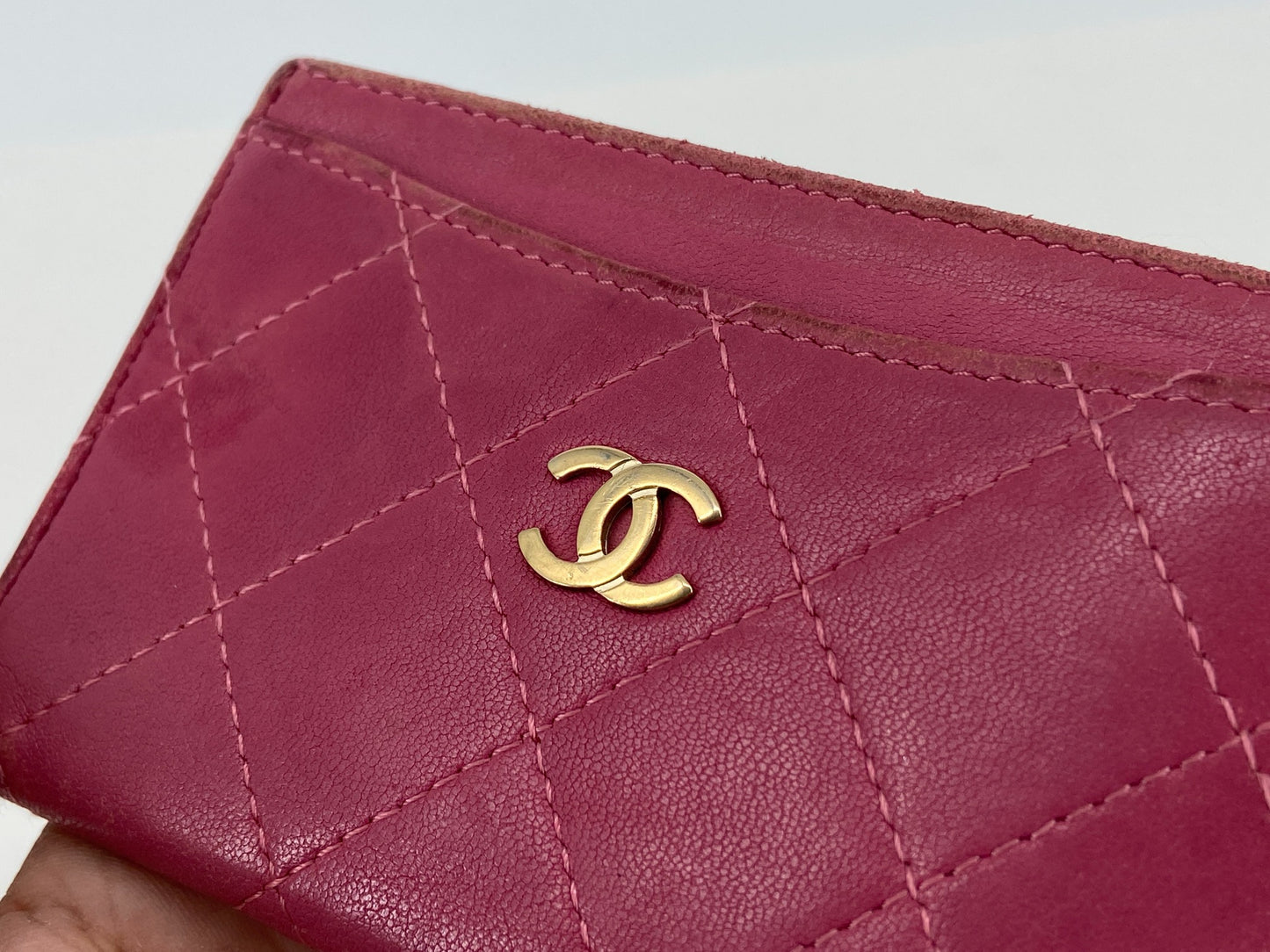 Chanel Cardholder Pink Leather