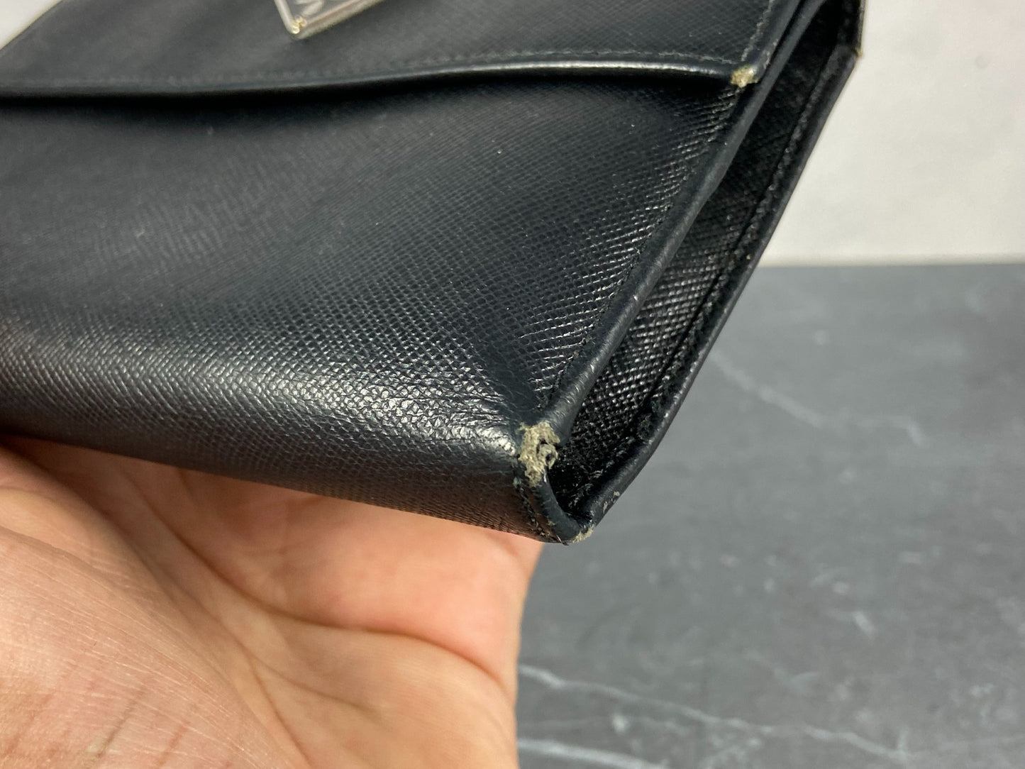 Prada Compact Wallet Black Saffiano Leather