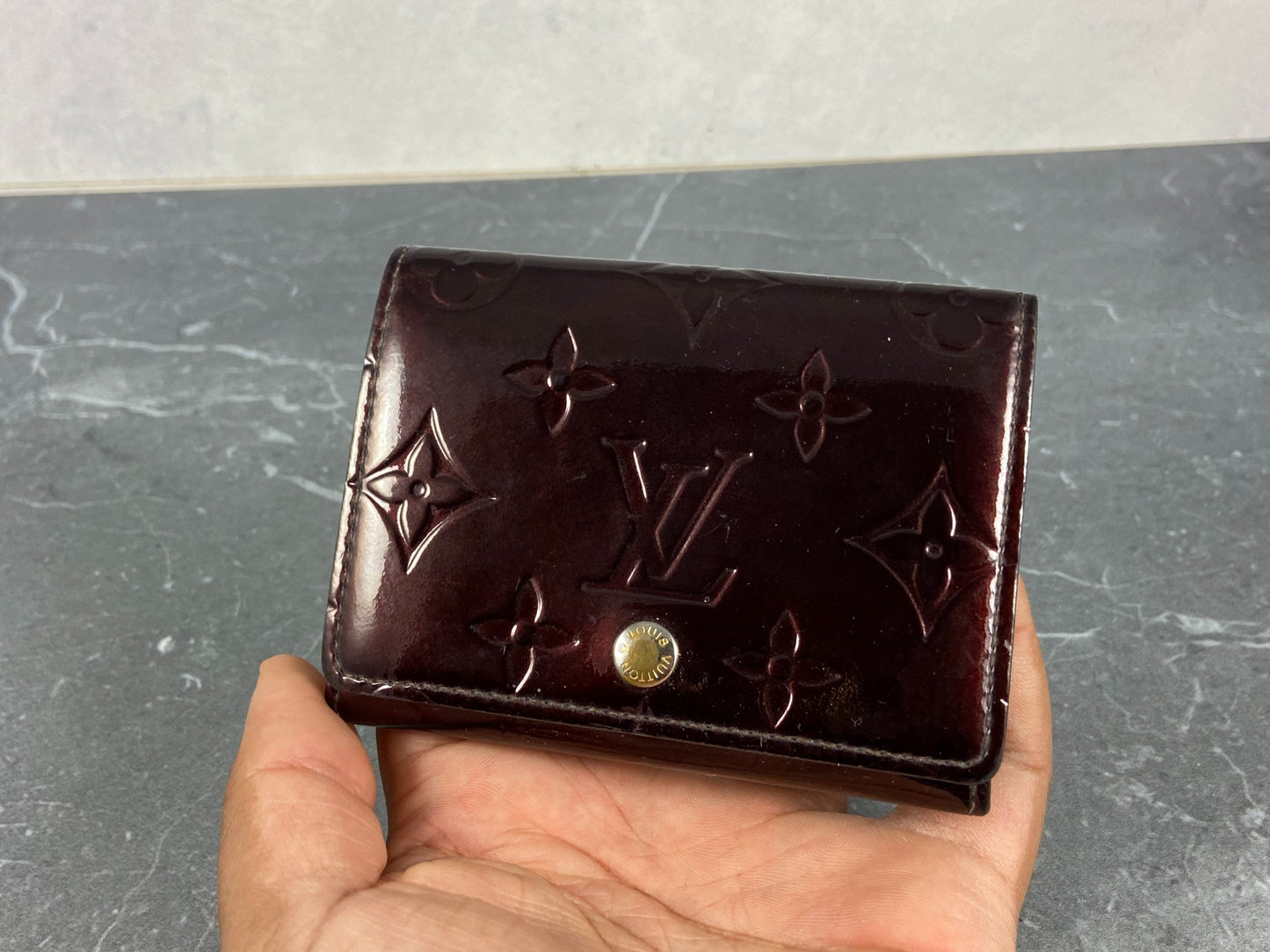 Louis Vuitton Small Wallet Amaranth Vernis Leather