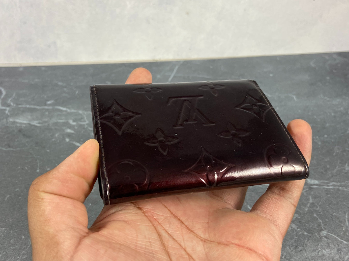 Louis Vuitton Small Wallet Amaranth Vernis Leather