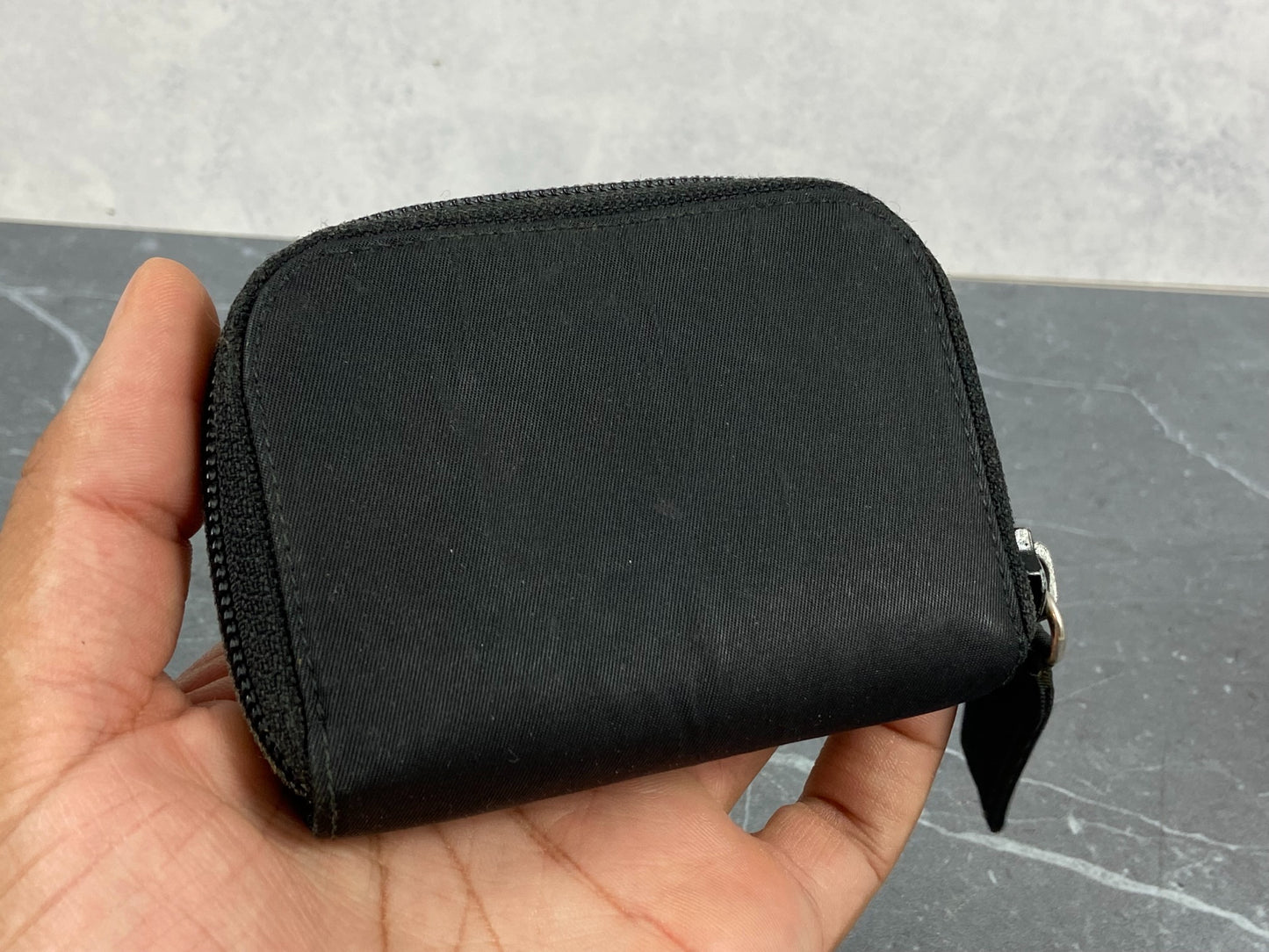 Prada Tessuto Nylon Zippy Compact Wallet Black