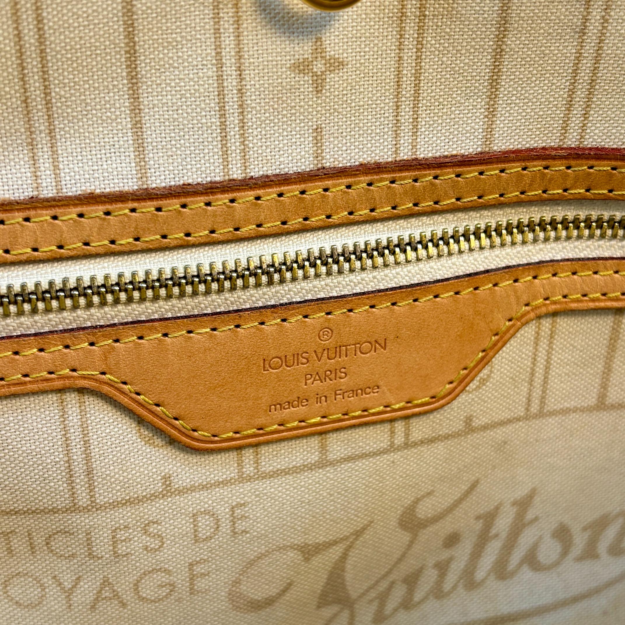 Louis Vuitton Neverfull PM Weiß Damier Azur Canvas