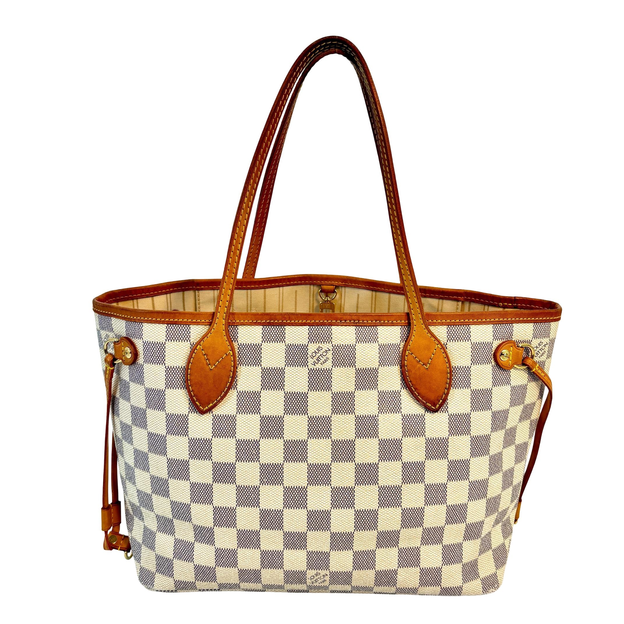 Louis Vuitton Neverfull PM Weiß Damier Azur Canvas
