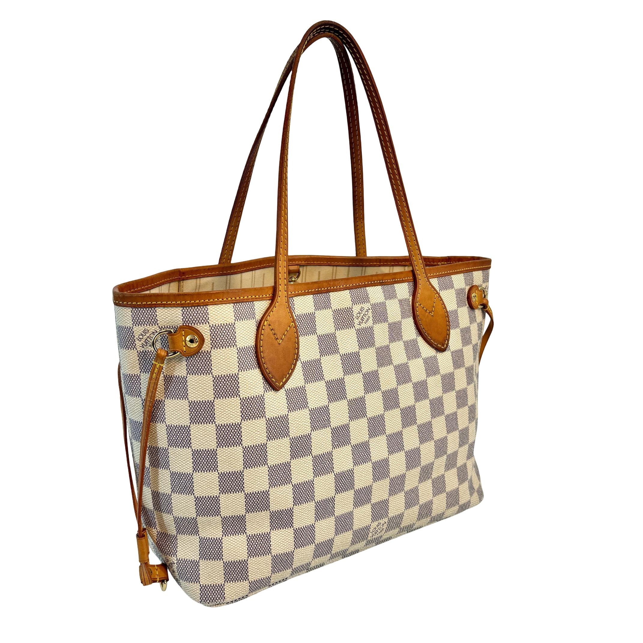 Louis Vuitton Neverfull PM Weiß Damier Azur Canvas