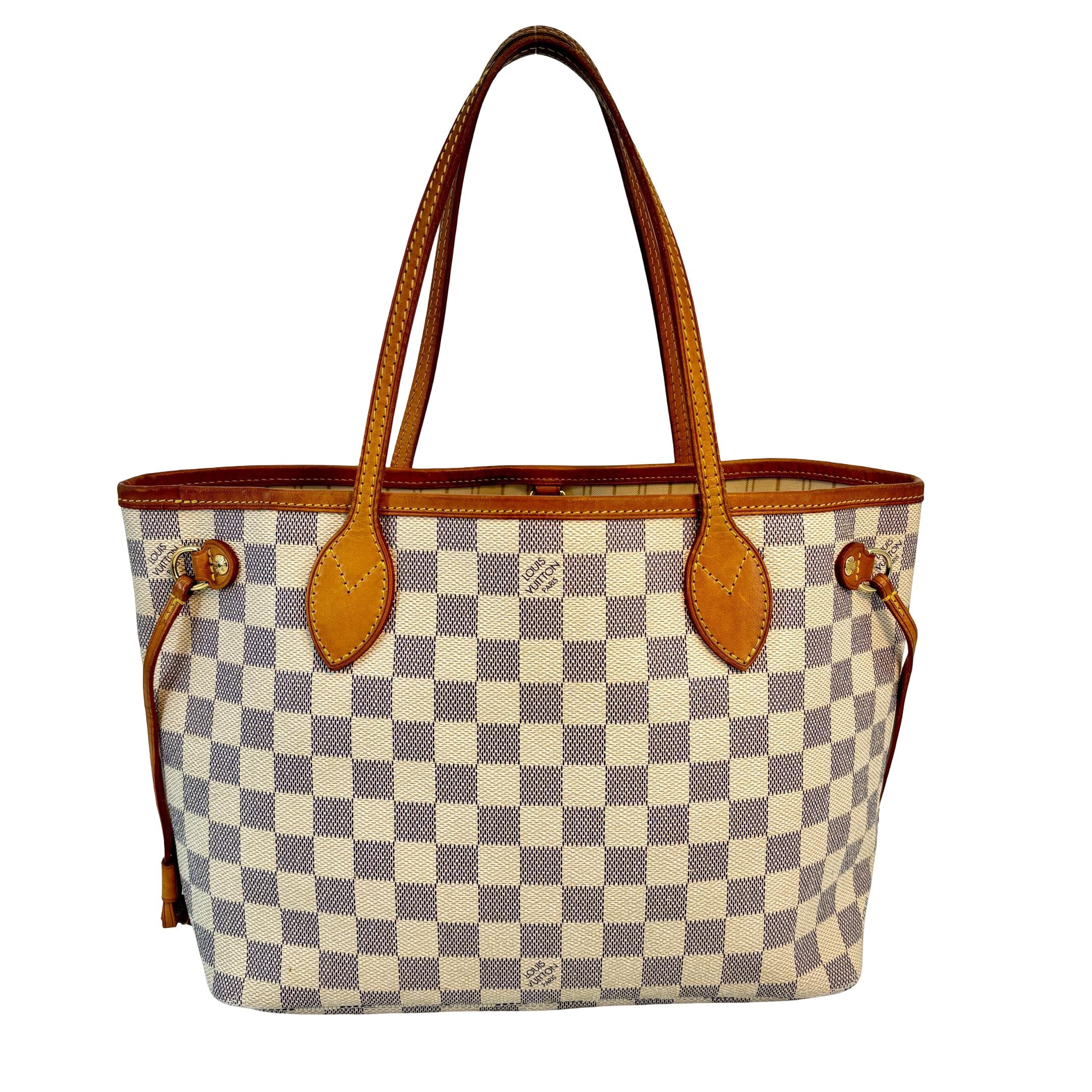Louis Vuitton Neverfull PM Weiß Damier Azur Canvas