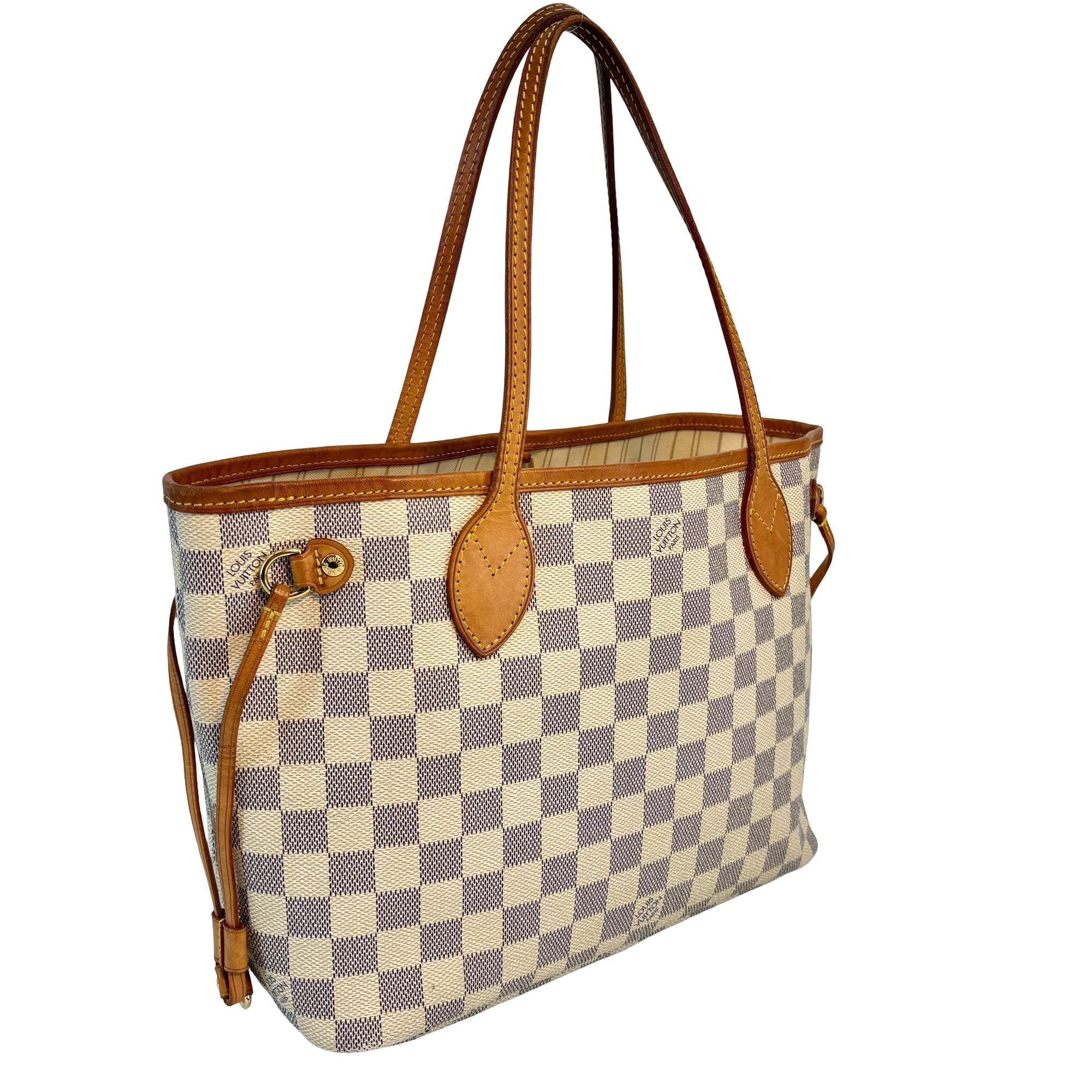 Louis Vuitton Neverfull PM Weiß Damier Azur Canvas