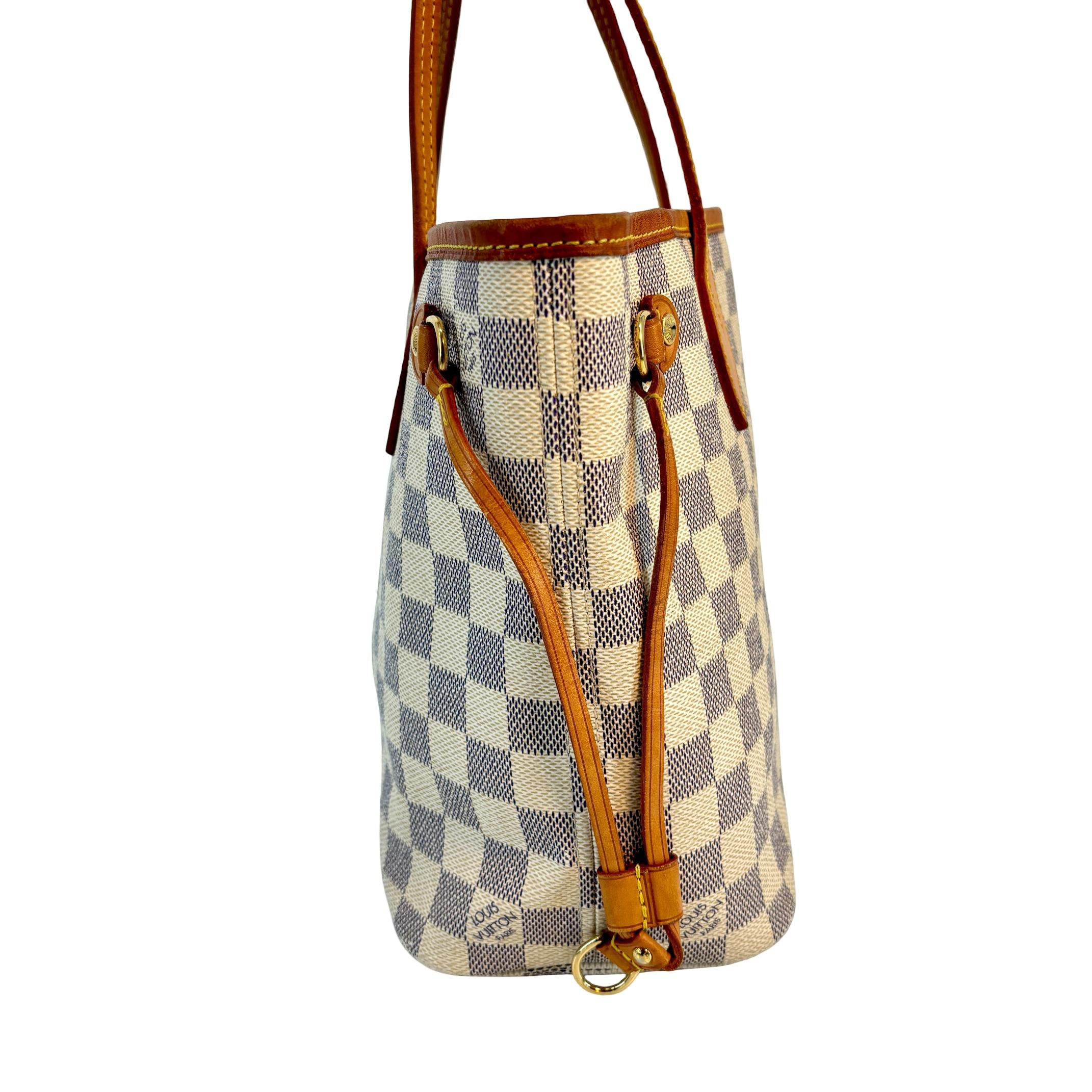 Louis Vuitton Neverfull PM Weiß Damier Azur Canvas