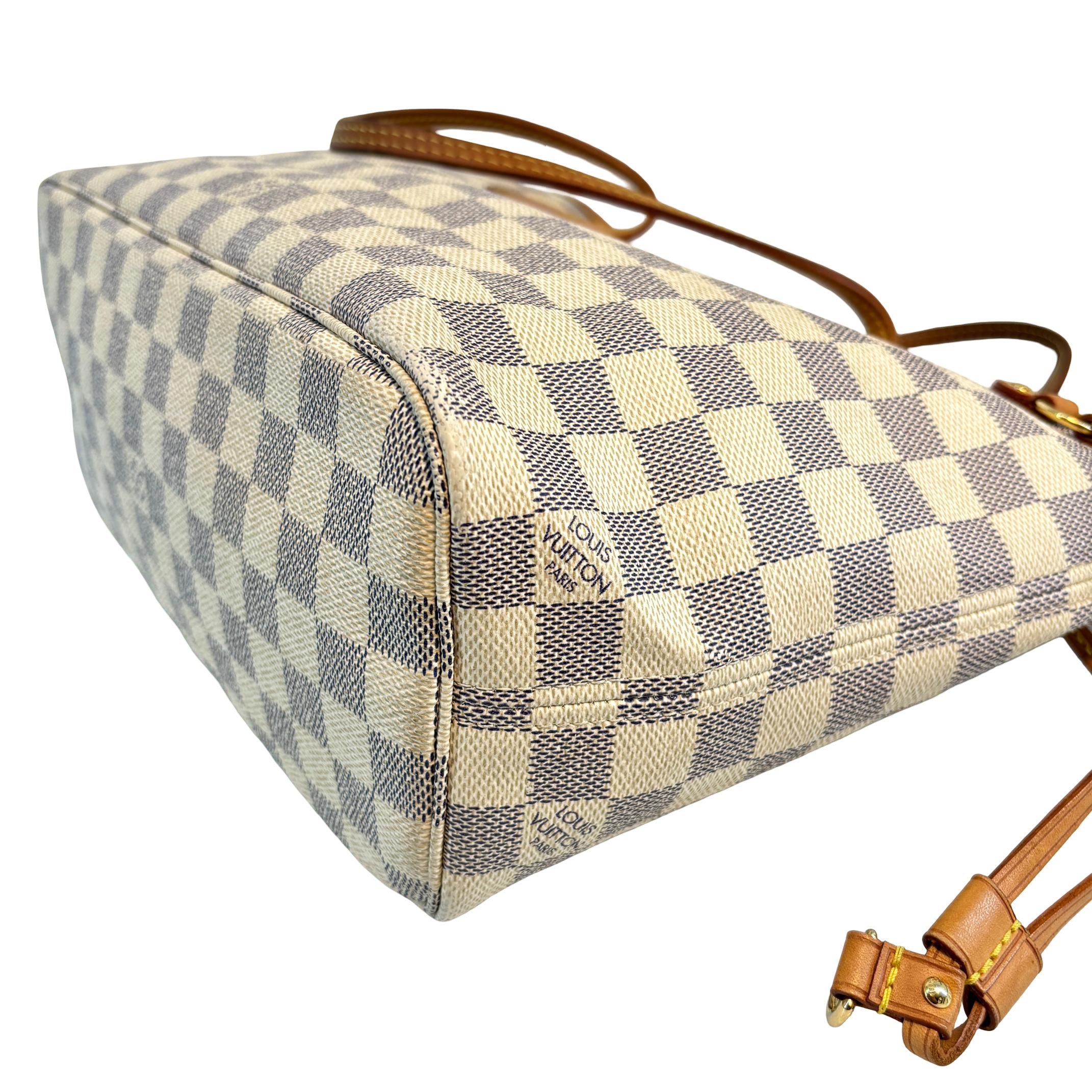 Louis Vuitton Neverfull PM Weiß Damier Azur Canvas