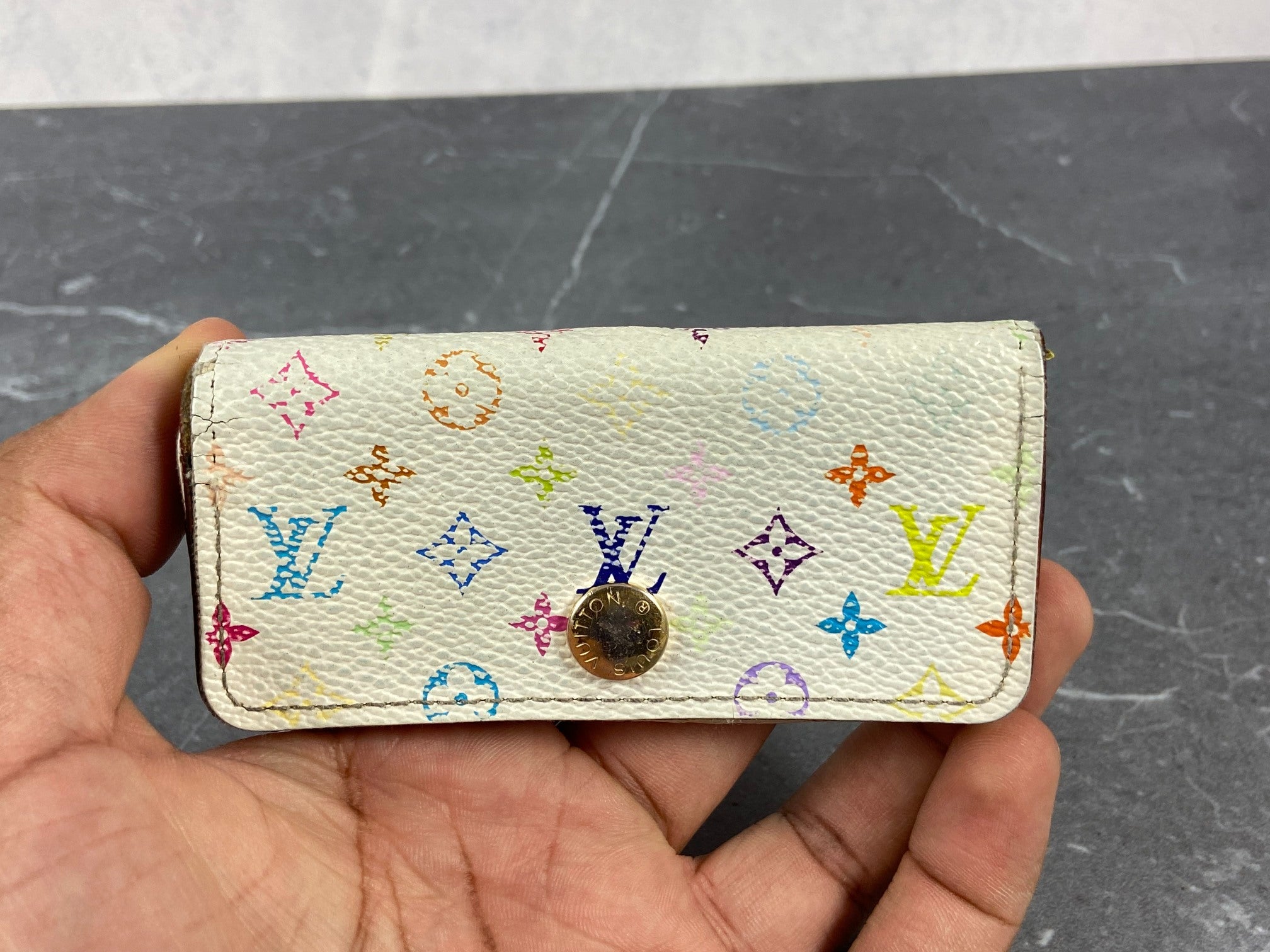 Louis Vuitton 4 Key Holder Murakami Multicolor White