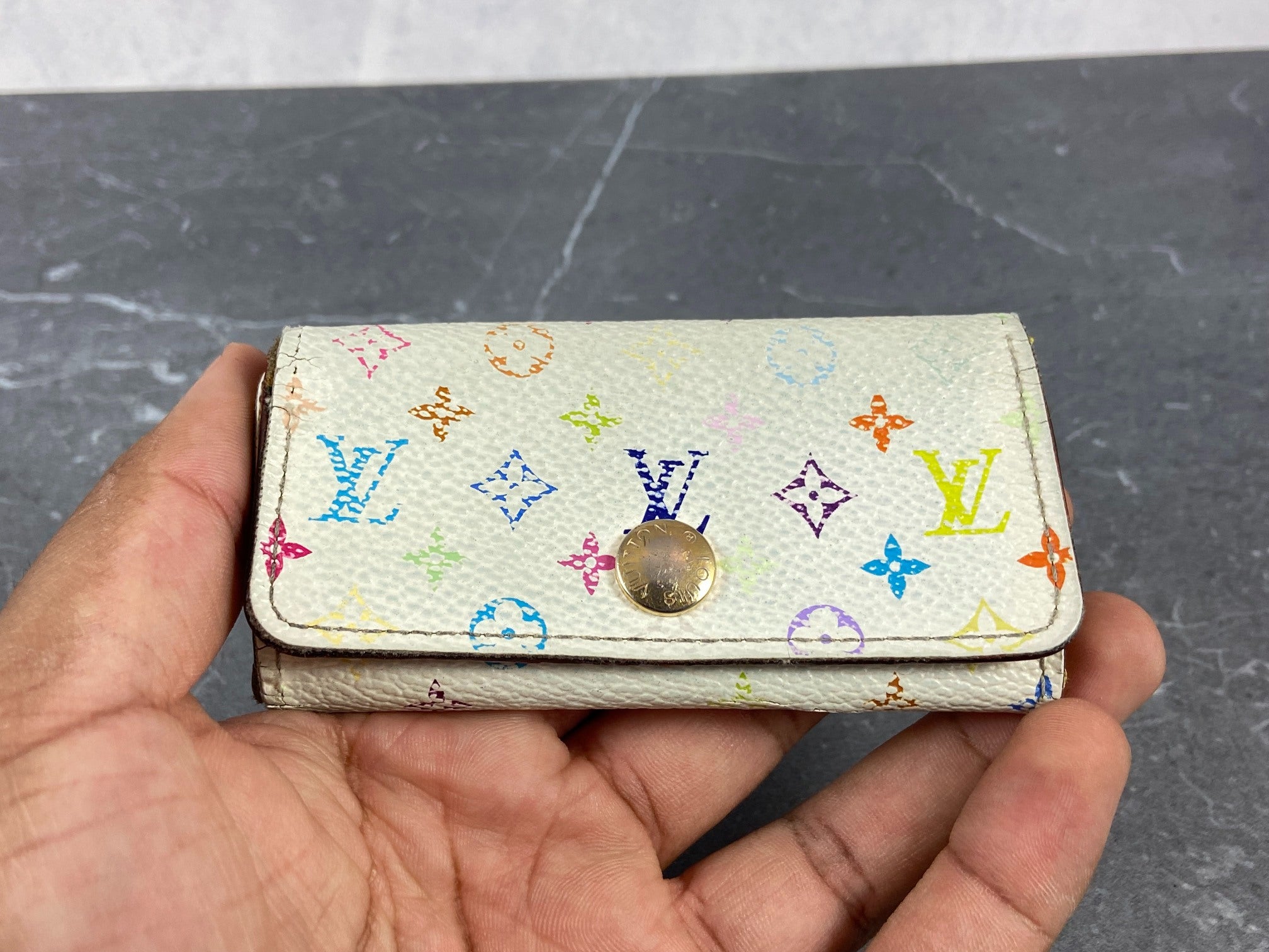 Louis Vuitton 4 Key Holder Murakami Multicolor White