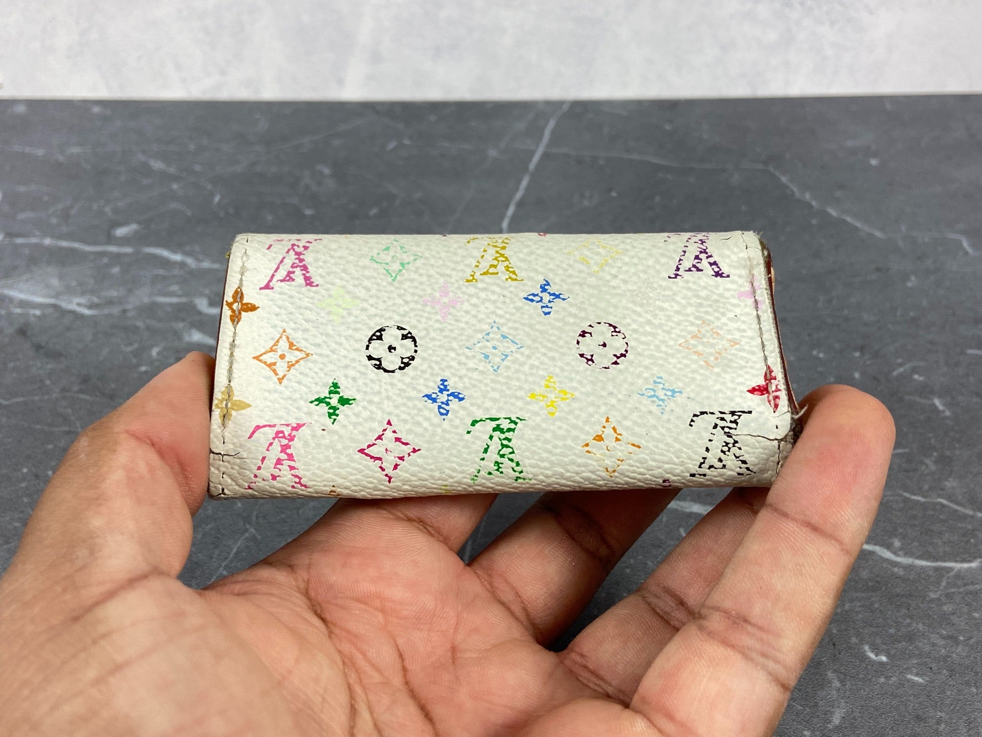 Louis Vuitton 4 Key Holder Murakami Multicolor White