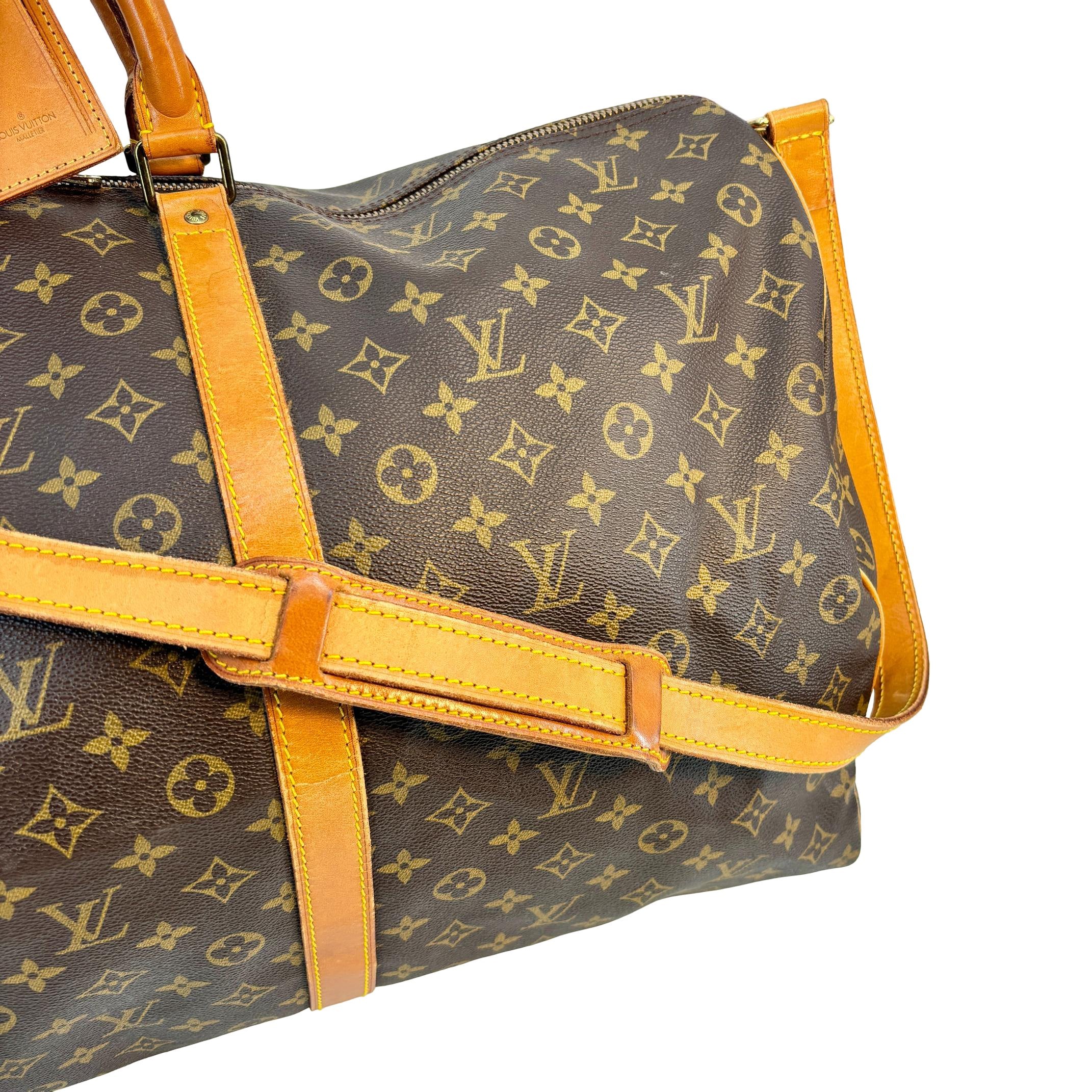 Louis Vuitton Keepall 60 Bandoulière Braun Monogram Canvas
