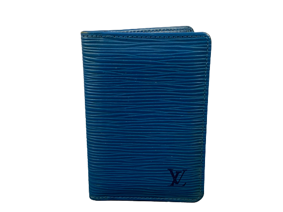 Louis Vuitton Bifold Card Case Blue Epi Leather