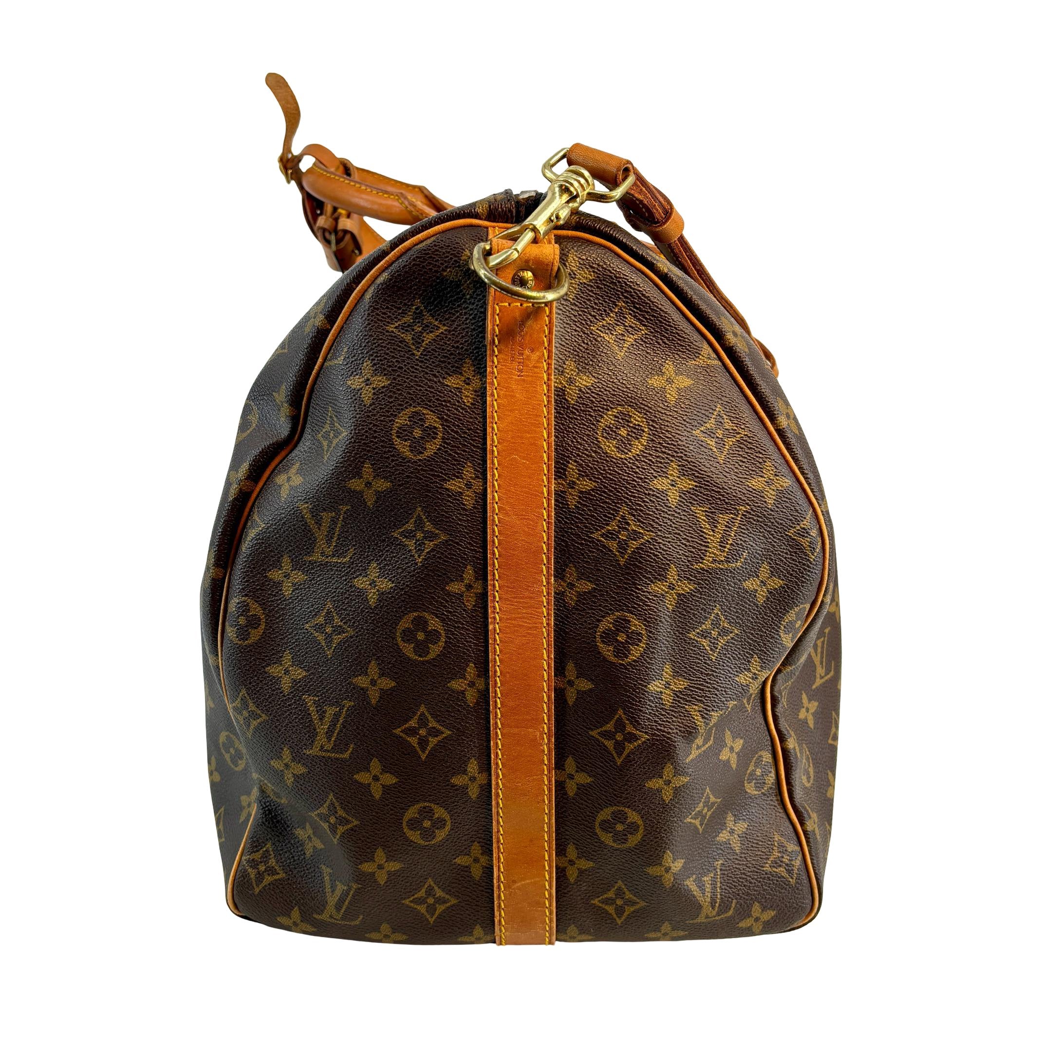 Louis Vuitton Keepall 60 Bandoulière Braun Monogram Canvas