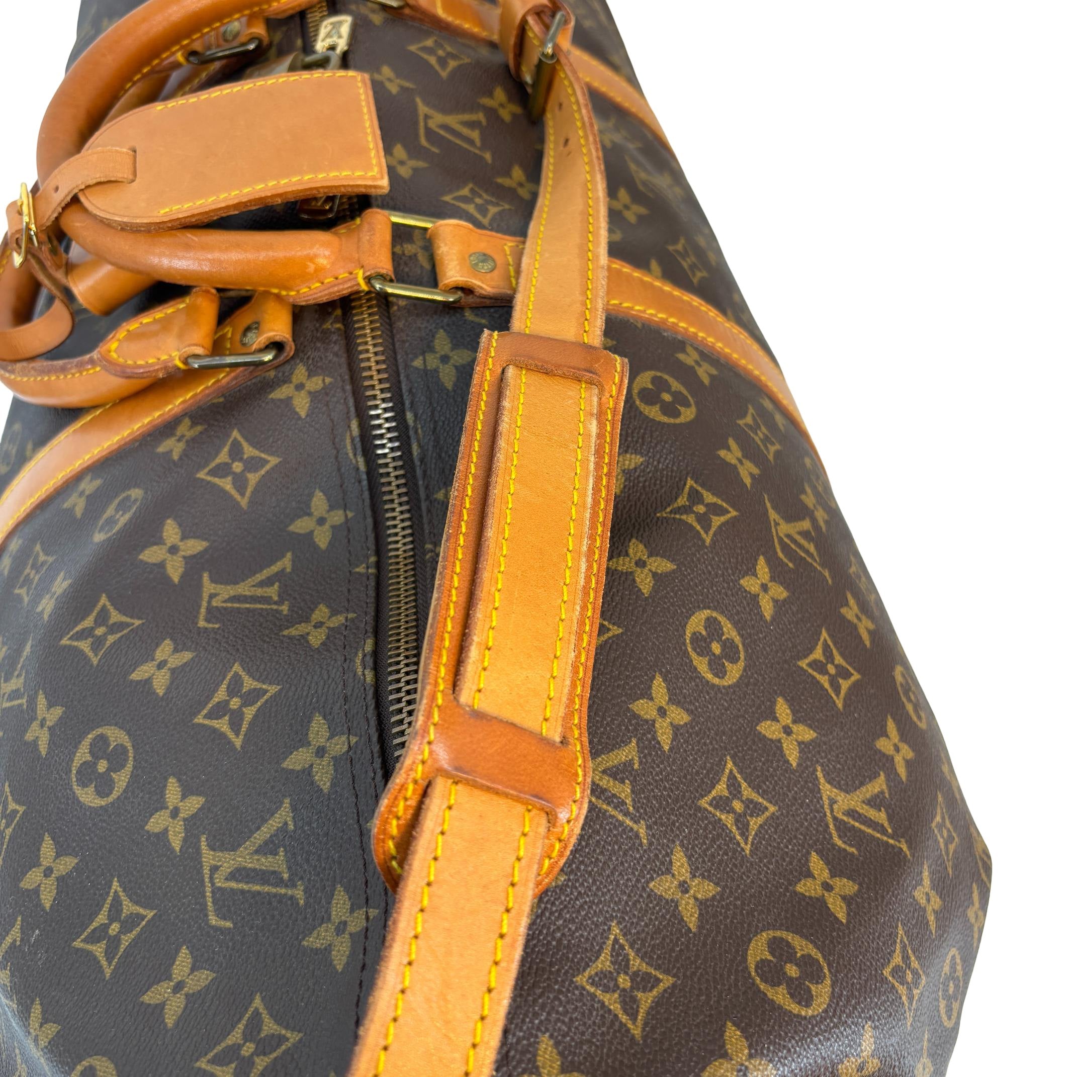 Louis Vuitton Keepall 60 Bandoulière Braun Monogram Canvas