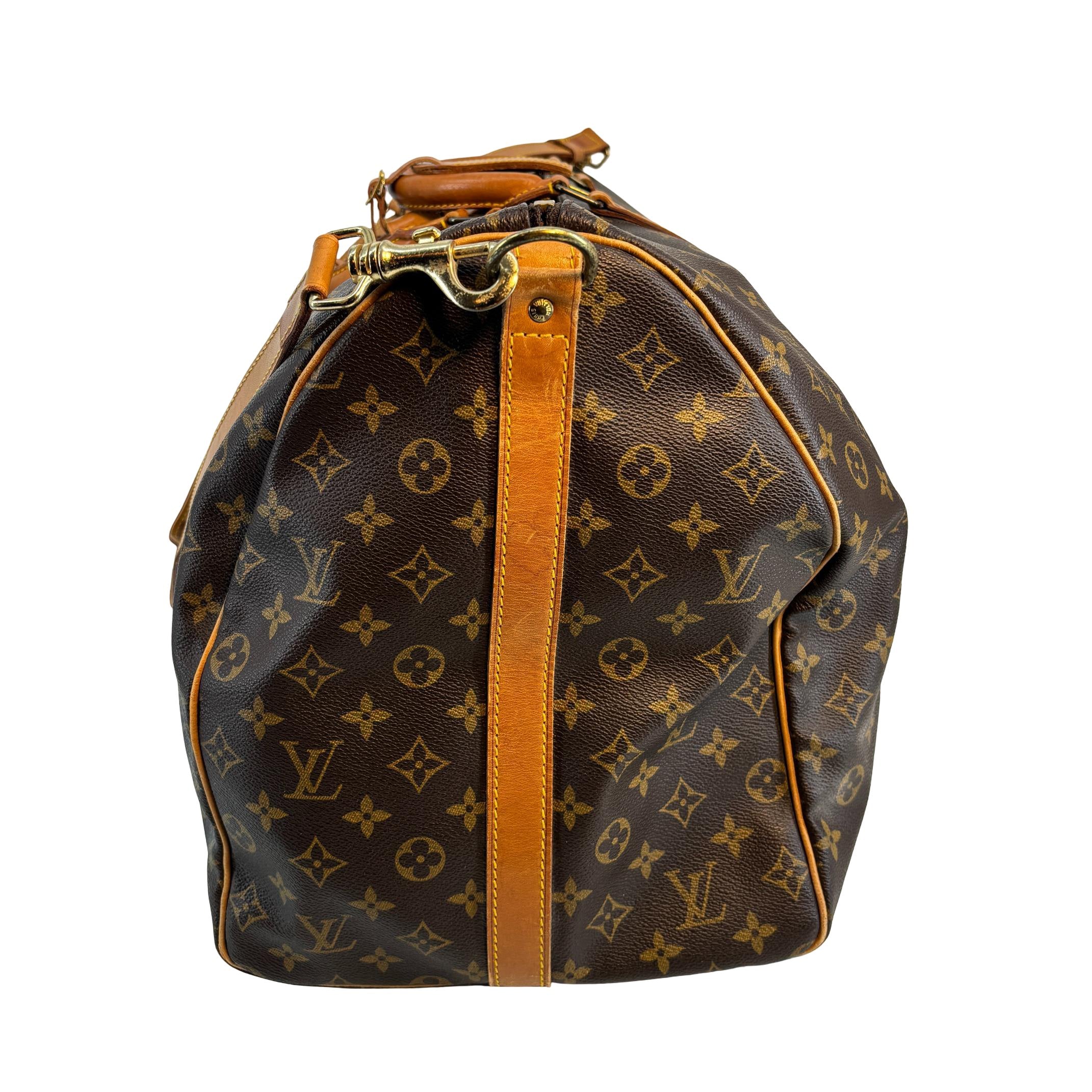 Louis Vuitton Keepall 60 Bandoulière Braun Monogram Canvas