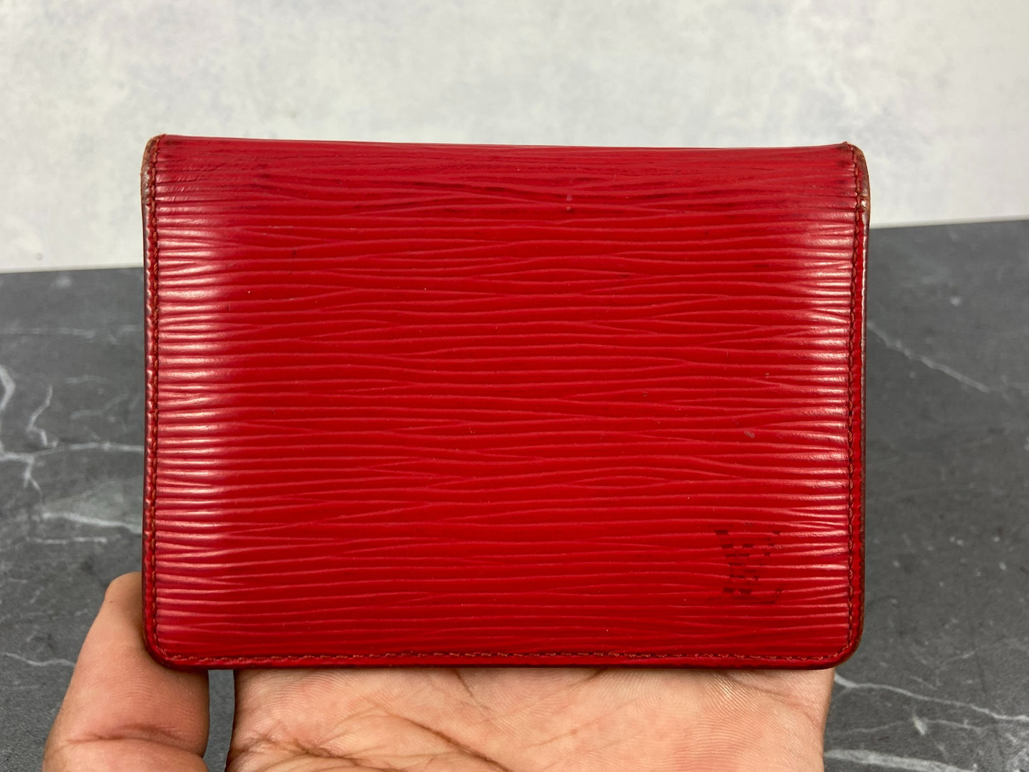 Louis Vuitton Bifold Card Case Red Epi Leather