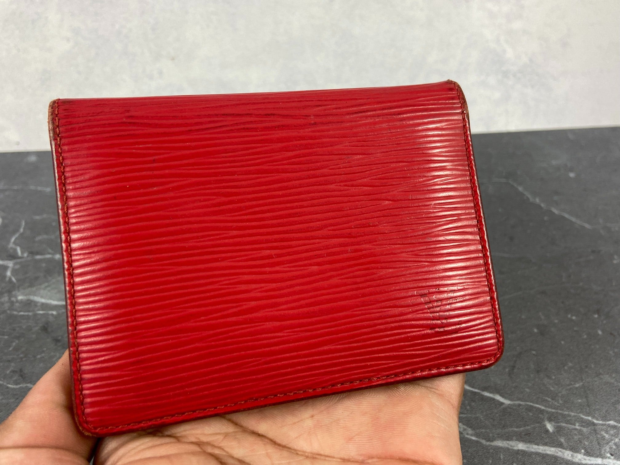 Louis Vuitton Bifold Card Case Red Epi Leather