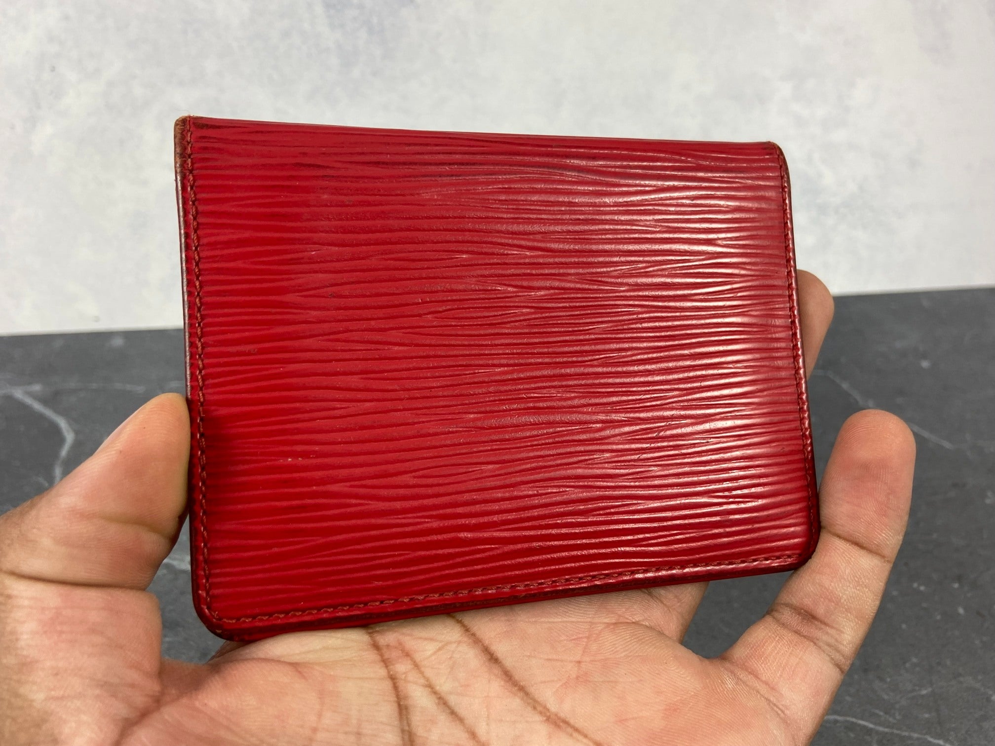 Louis Vuitton Bifold Card Case Red Epi Leather