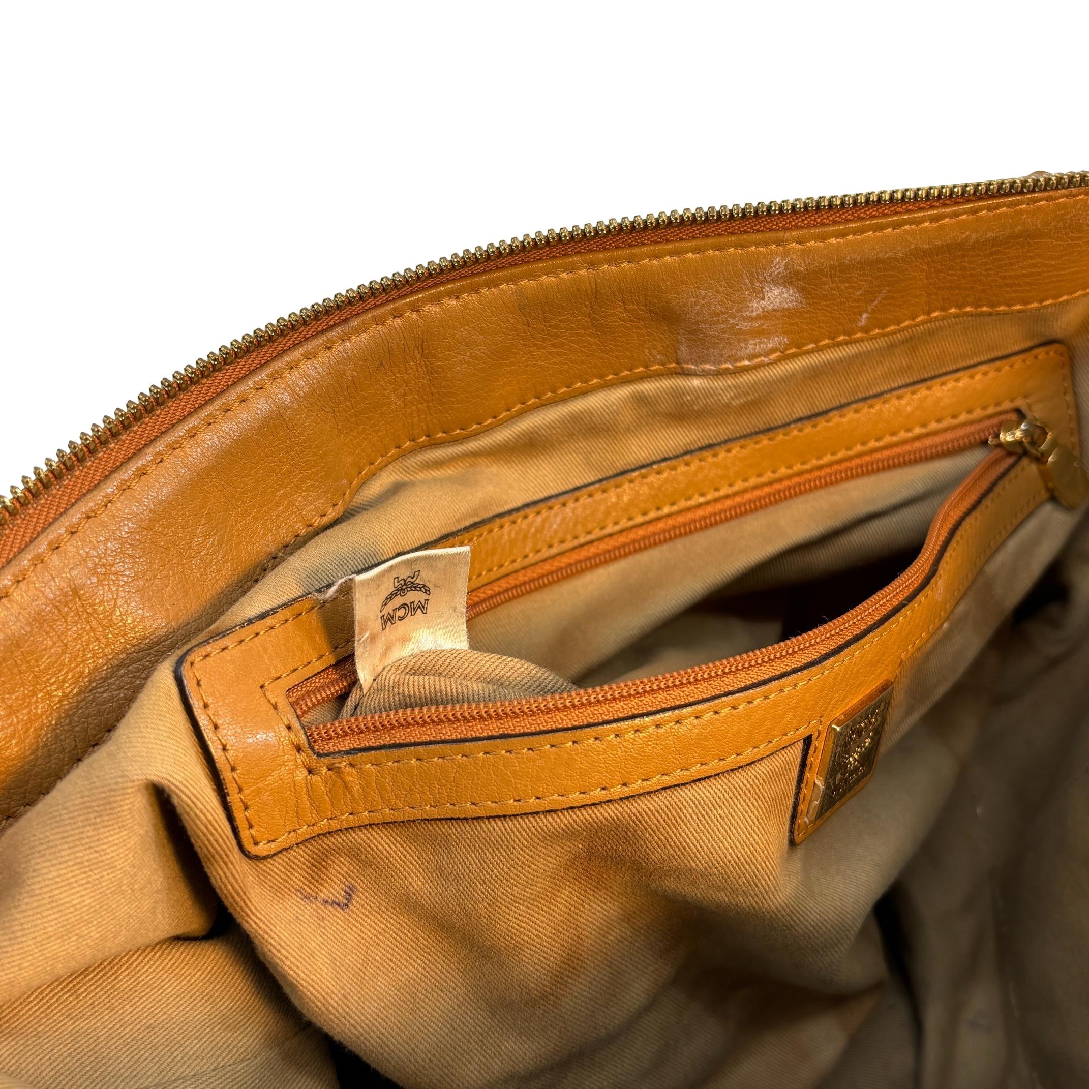 MCM 2-Way Tote Bag Cognac Visetos Monogram