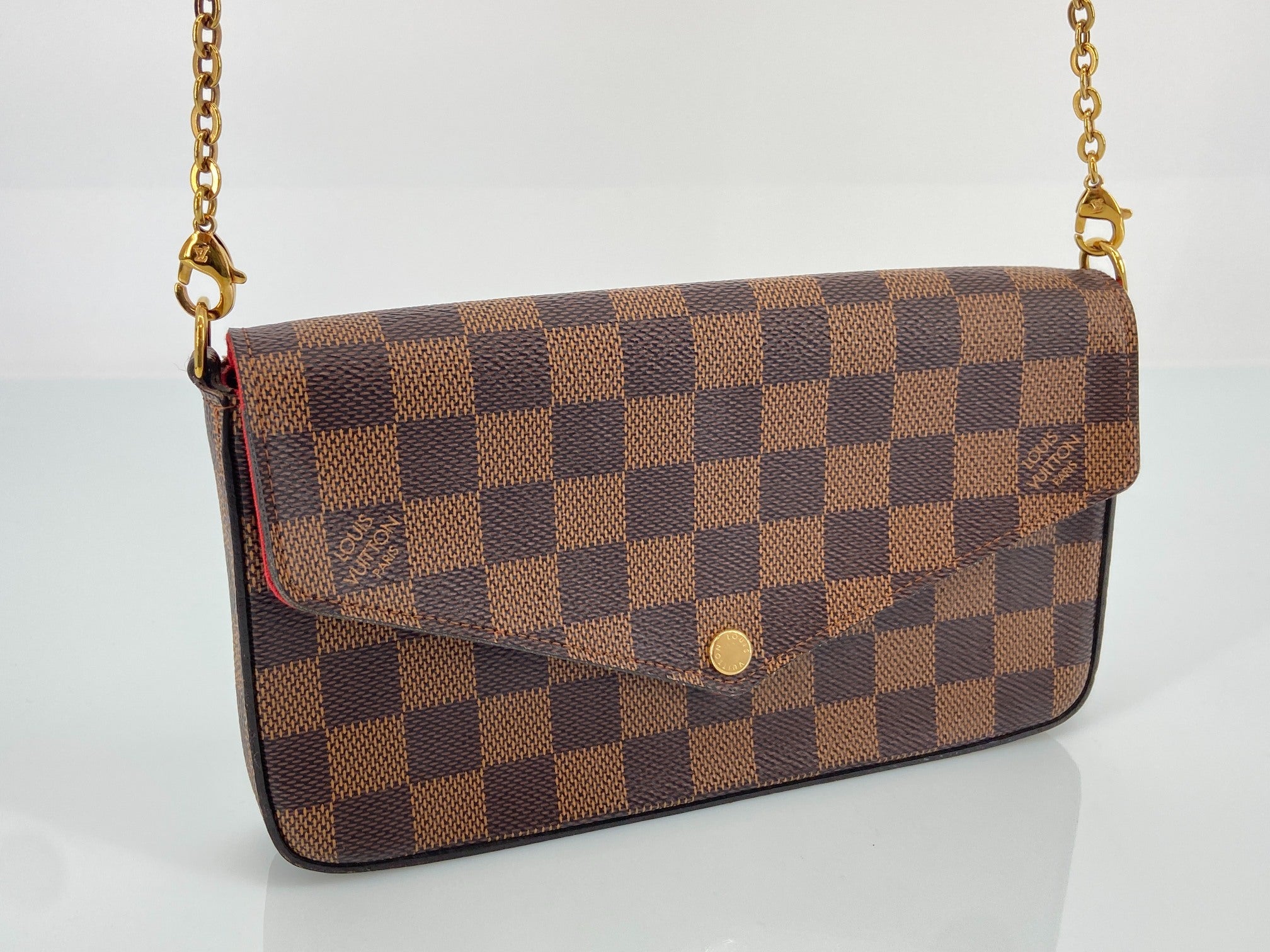 Louis Vuitton Felicie Pochette Damier Ebene Canvas