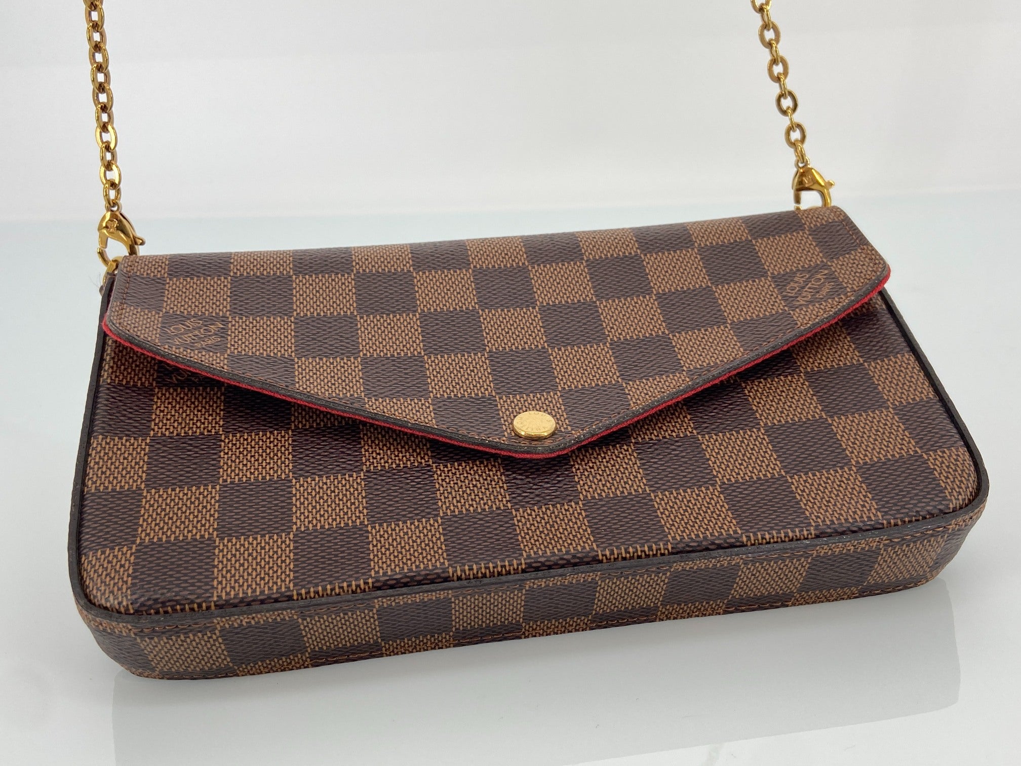 Louis Vuitton Felicie Pochette Damier Ebene Canvas