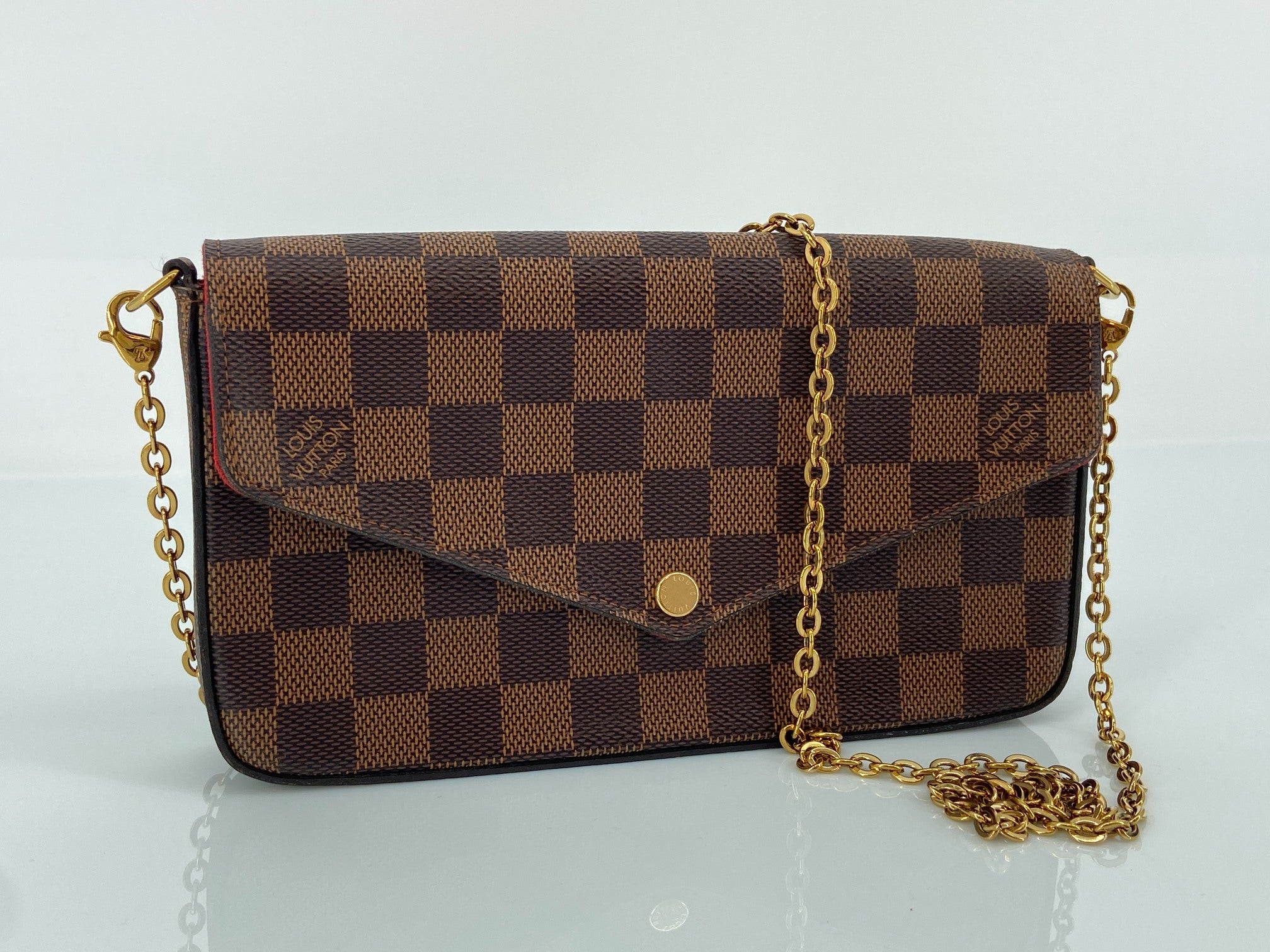 Louis Vuitton Felicie Pochette Damier Ebene Canvas