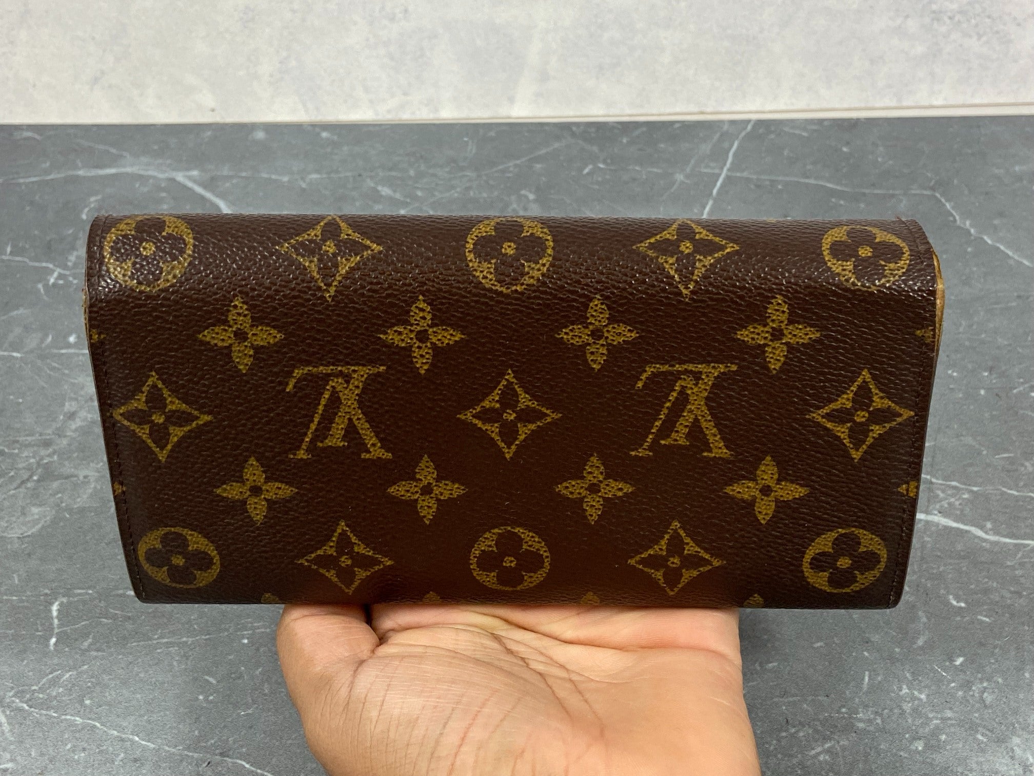 Louis Vuitton Sarah Wallet Leopard Rouge Monogram Canvas