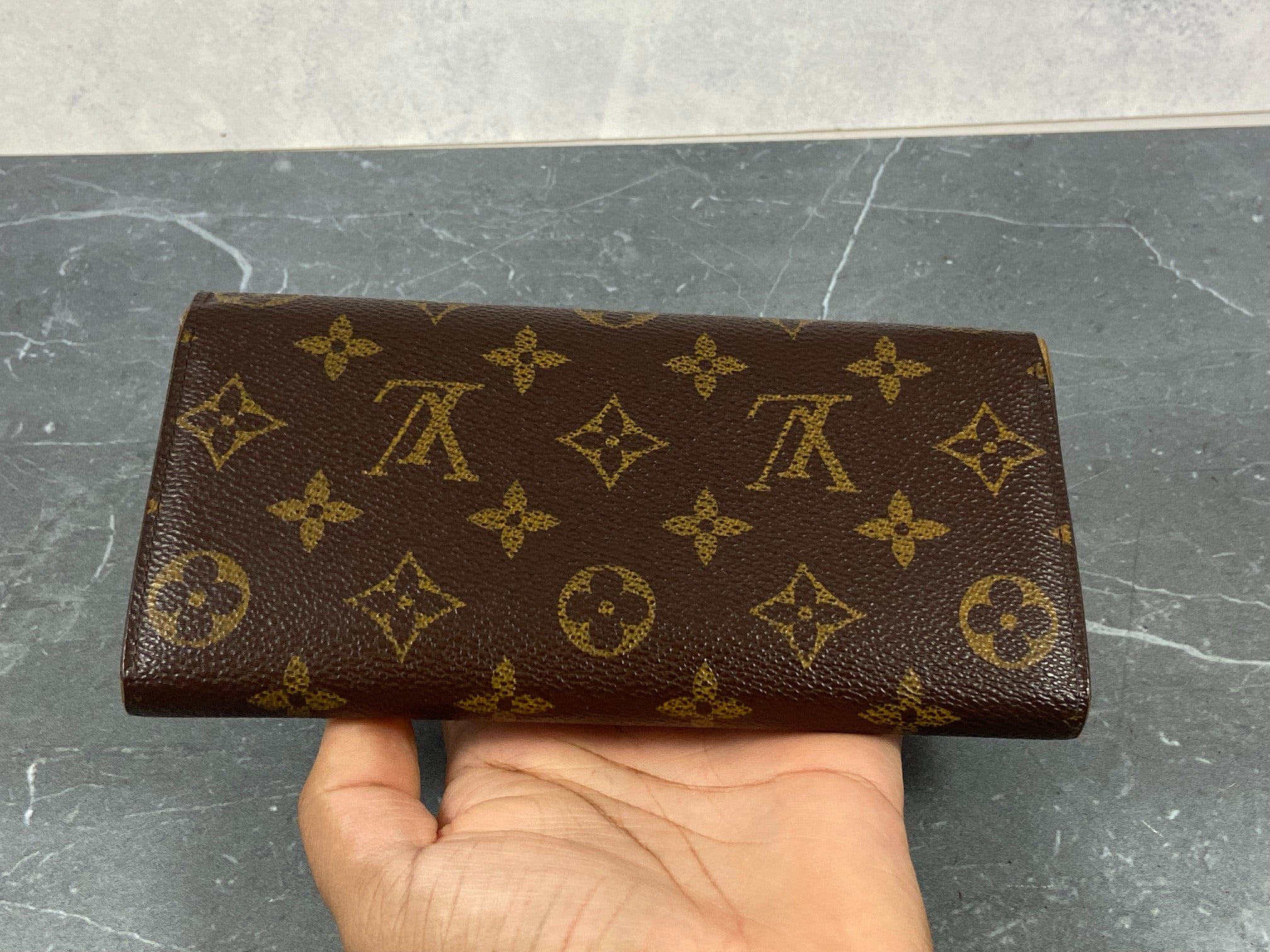 Louis Vuitton Sarah Wallet Leopard Rouge Monogram Canvas