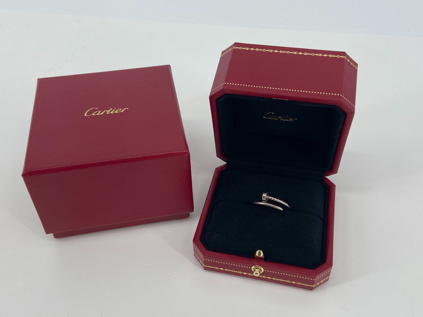 Cartier Juste un Clou Ring White Gold Size 57 full set