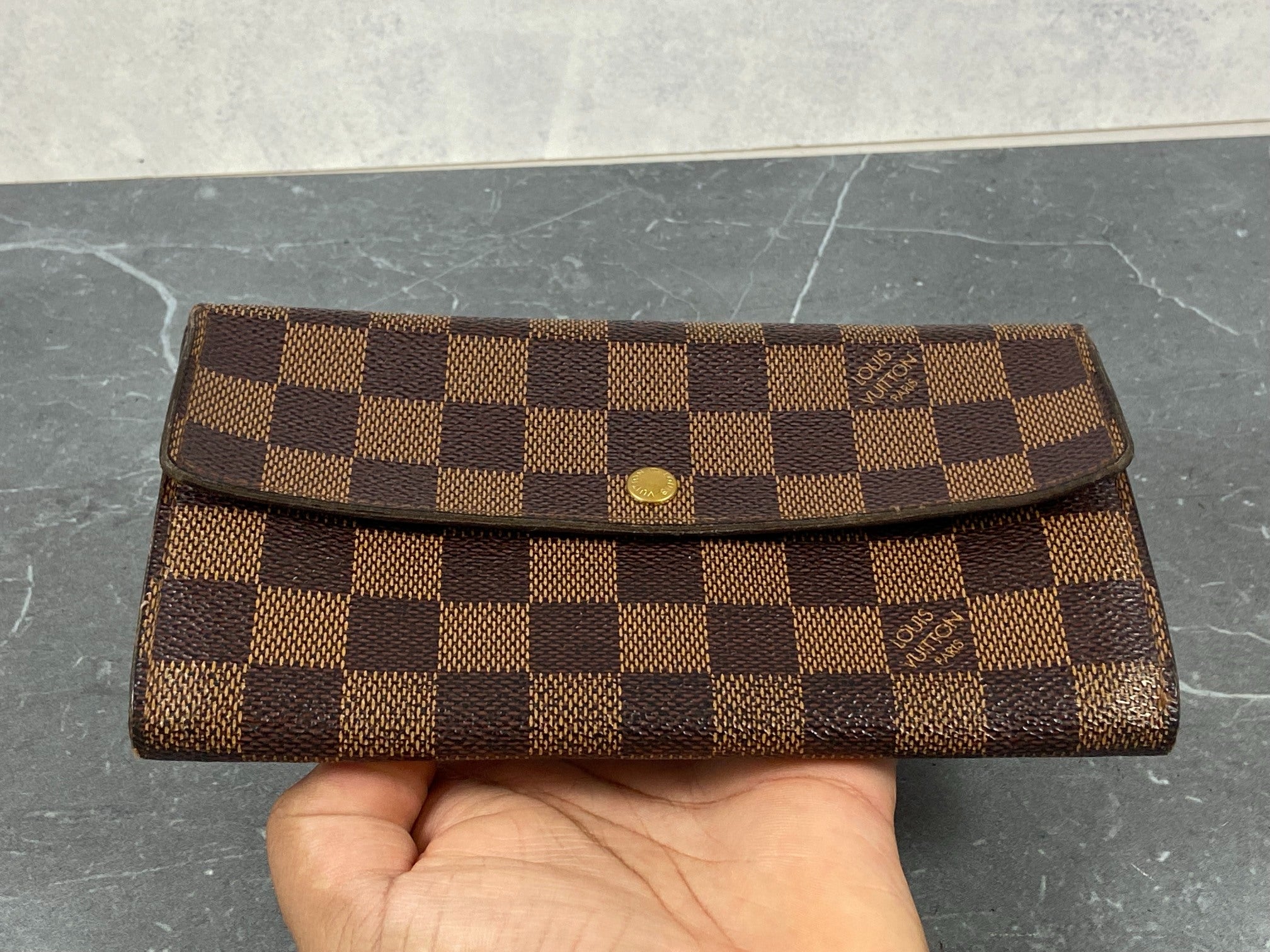 Louis Vuitton Sarah Wallet Damier Ebene Canvas