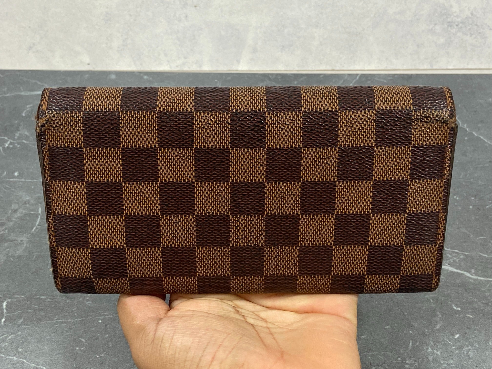 Louis Vuitton Sarah Wallet Damier Ebene Canvas