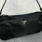 Prada Tessuto Hobo Mini Bag / Pochette Accessoires Black