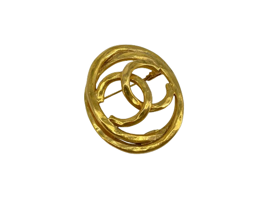 Chanel Circle CC Brooch Gold-Tone