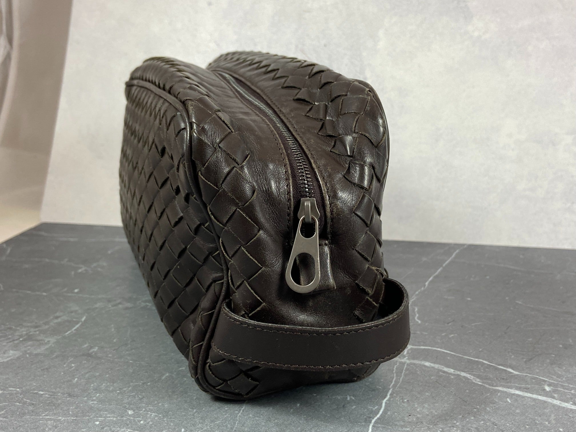 Bottega Veneta Clutch Brown Intrecciato Leather