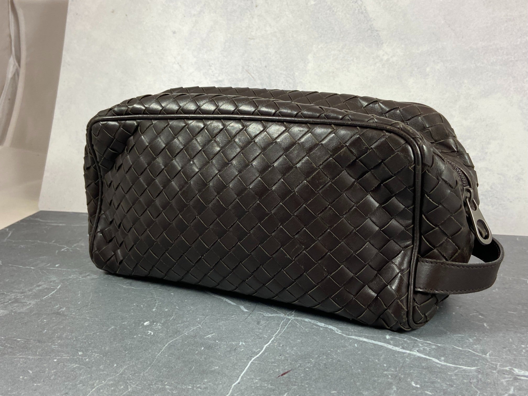 Bottega Veneta Clutch Brown Intrecciato Leather