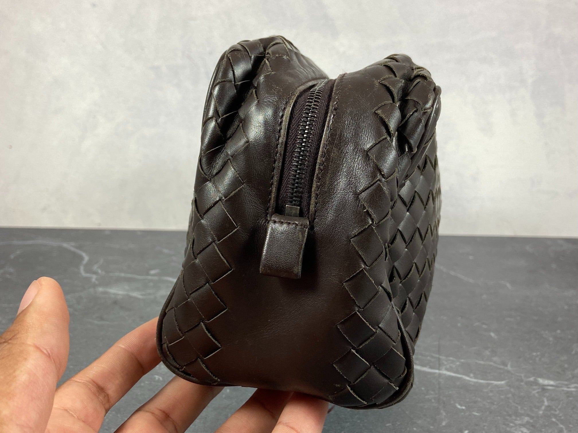 Bottega Veneta Clutch Brown Intrecciato Leather