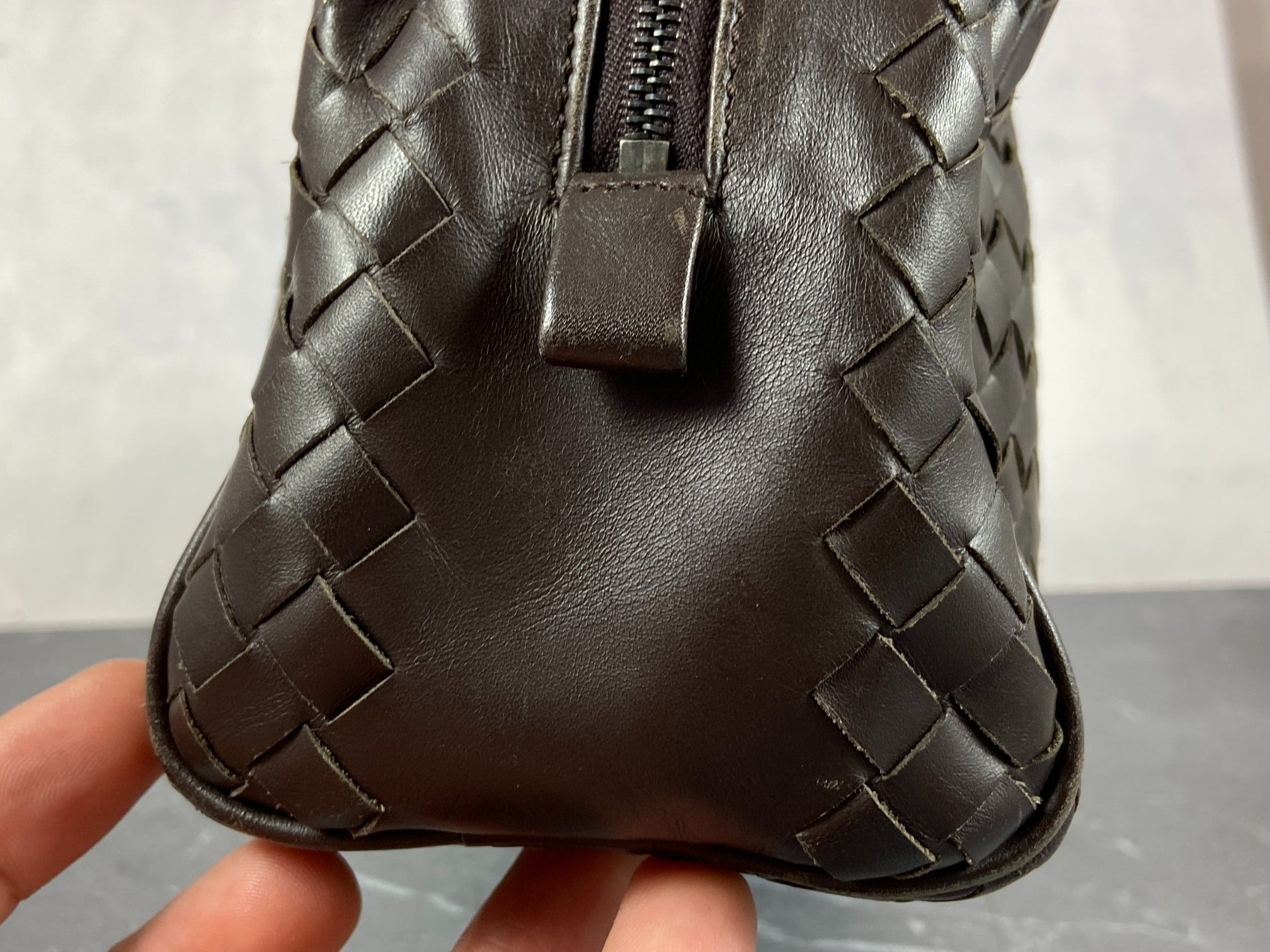 Bottega Veneta Clutch Brown Intrecciato Leather