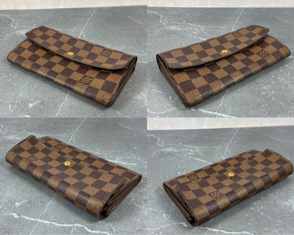 Louis Vuitton Sarah Wallet Damier Ebene Canvas