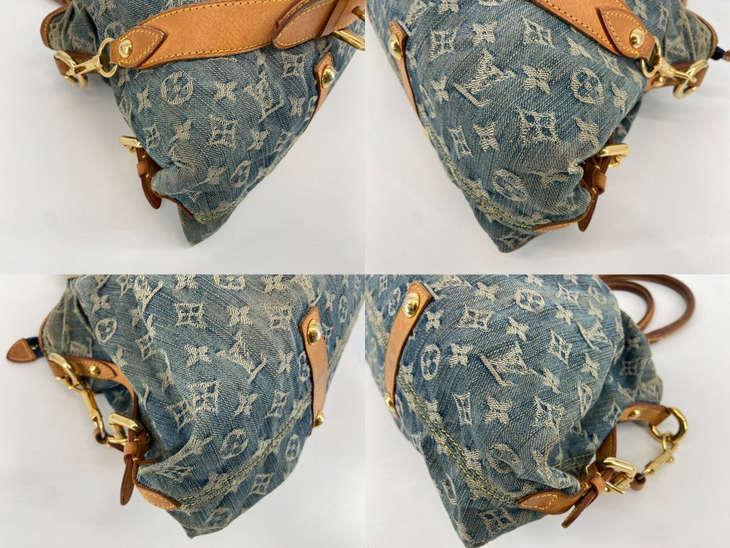 Louis Vuitton Neo Cabby MM Monogram Denim Bag Blue